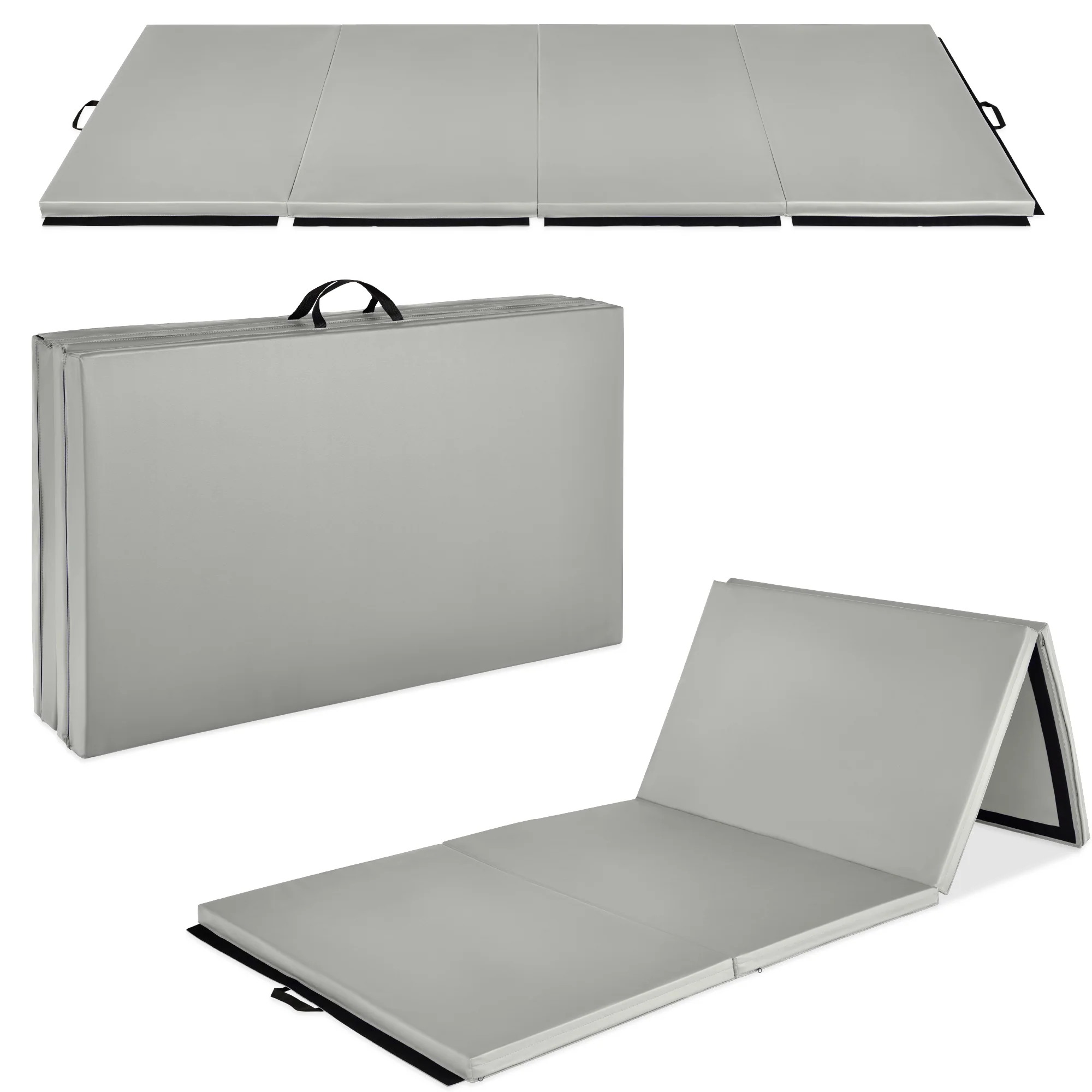 Folding Exercise Fitness Workout Gym Floor Mat w/ Handles - Image 10