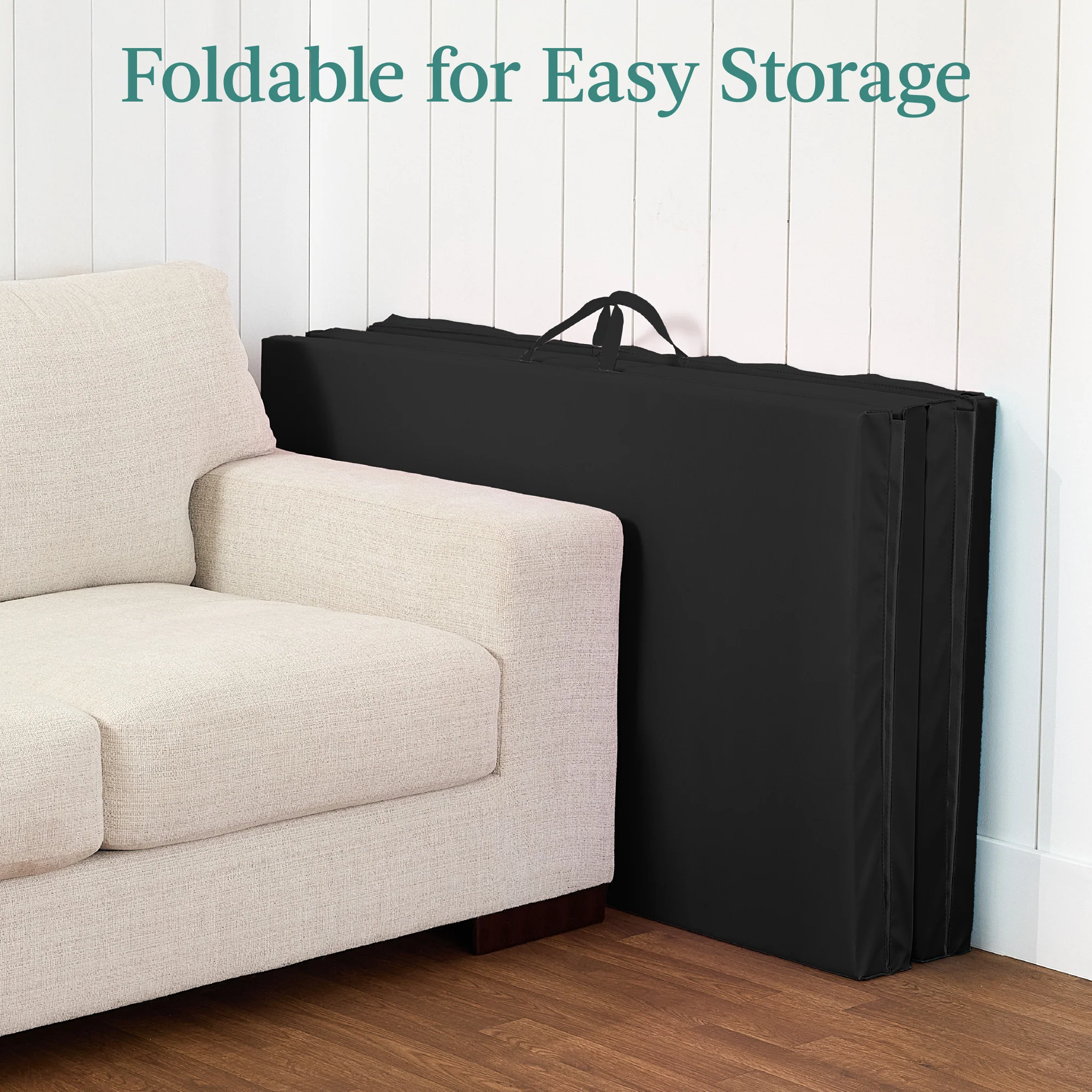 Folding Exercise Fitness Workout Gym Floor Mat w/ Handles - Image 40