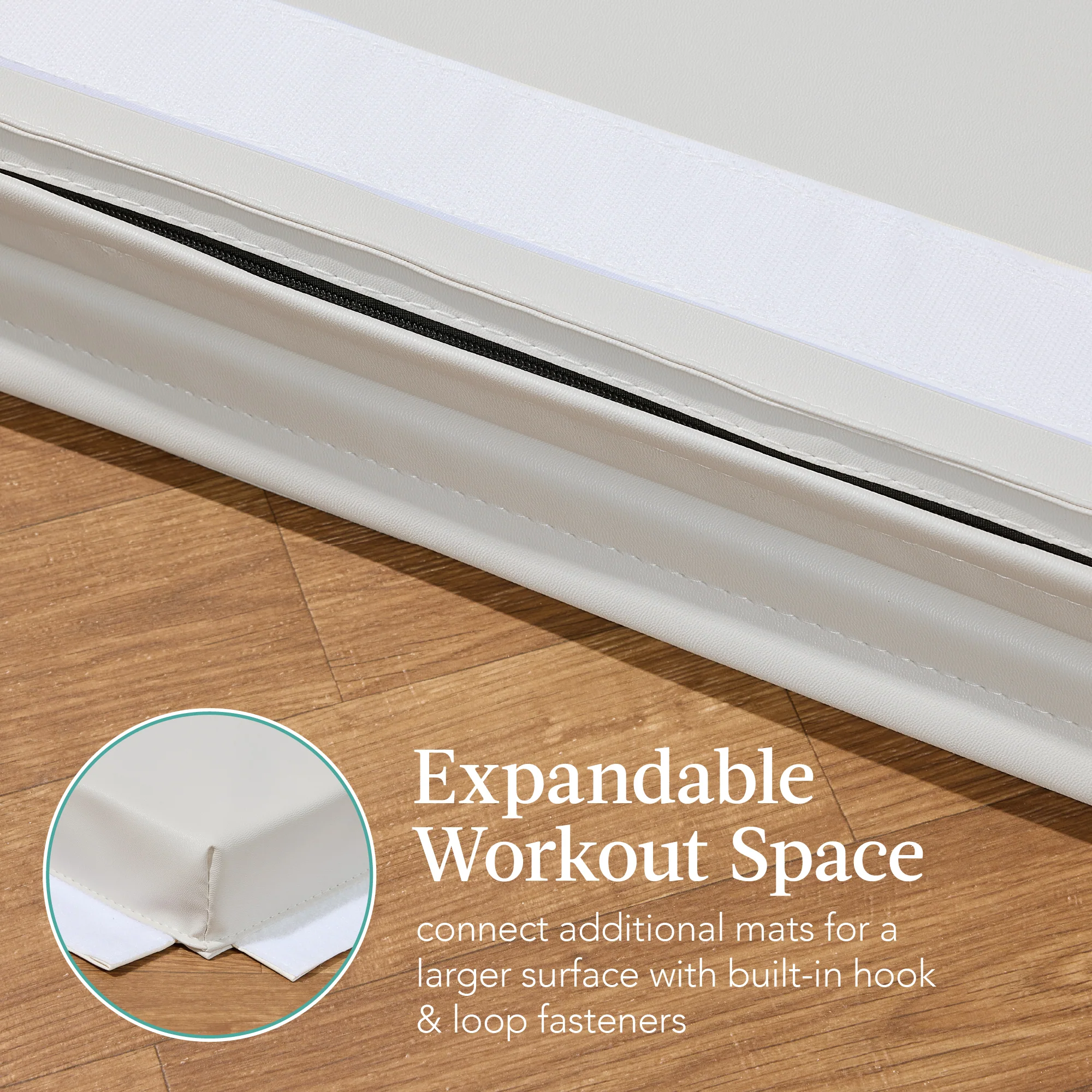 Folding Exercise Fitness Workout Gym Floor Mat w/ Handles - Image 7