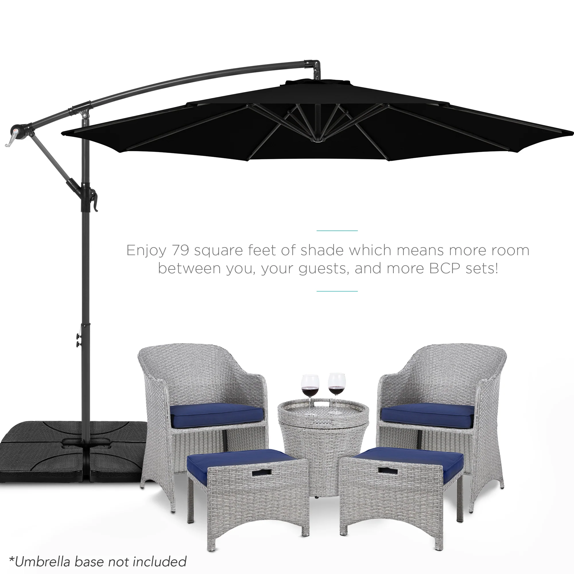 Offset Hanging Patio Umbrella - 10ft - Image 100