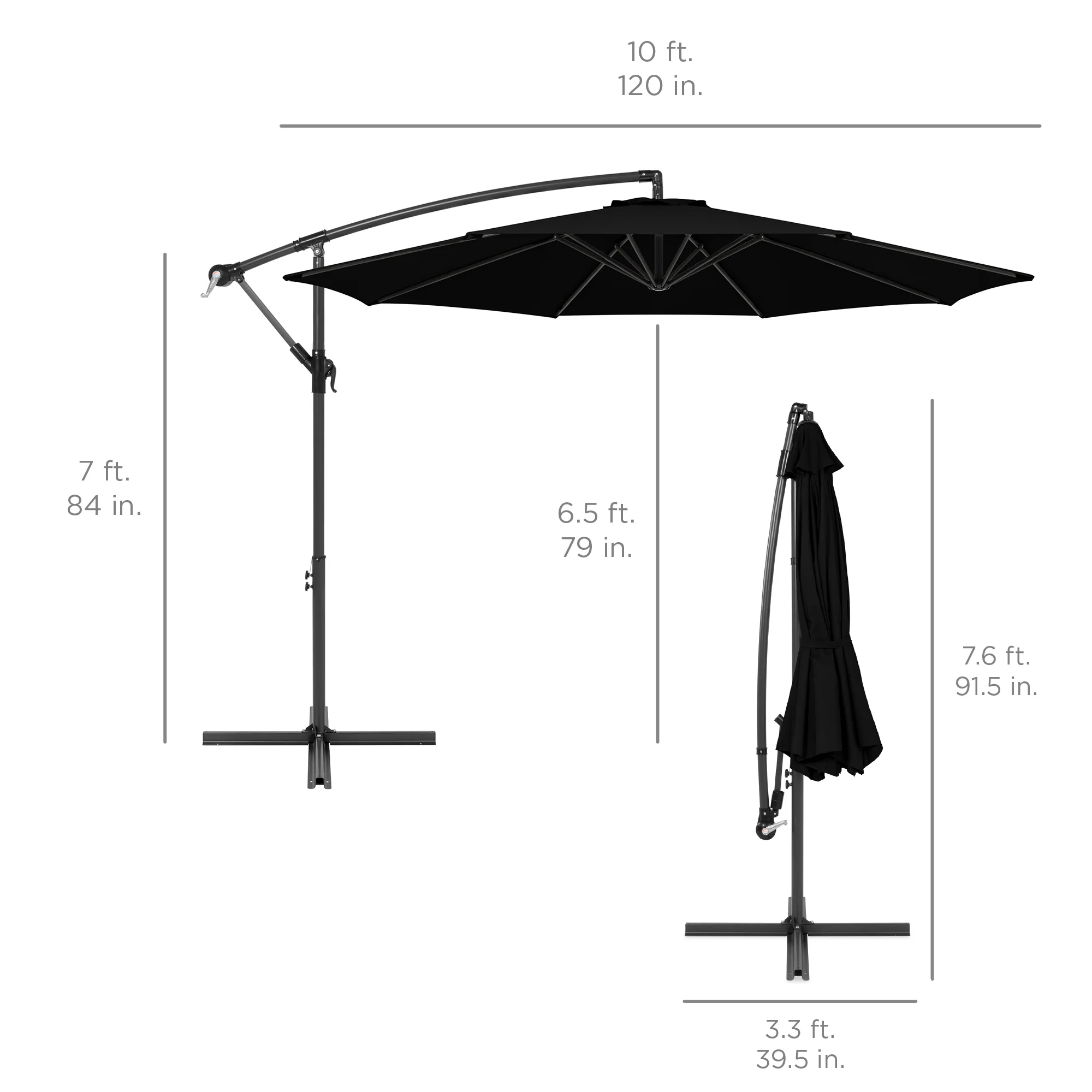 Offset Hanging Patio Umbrella - 10ft - Image 105