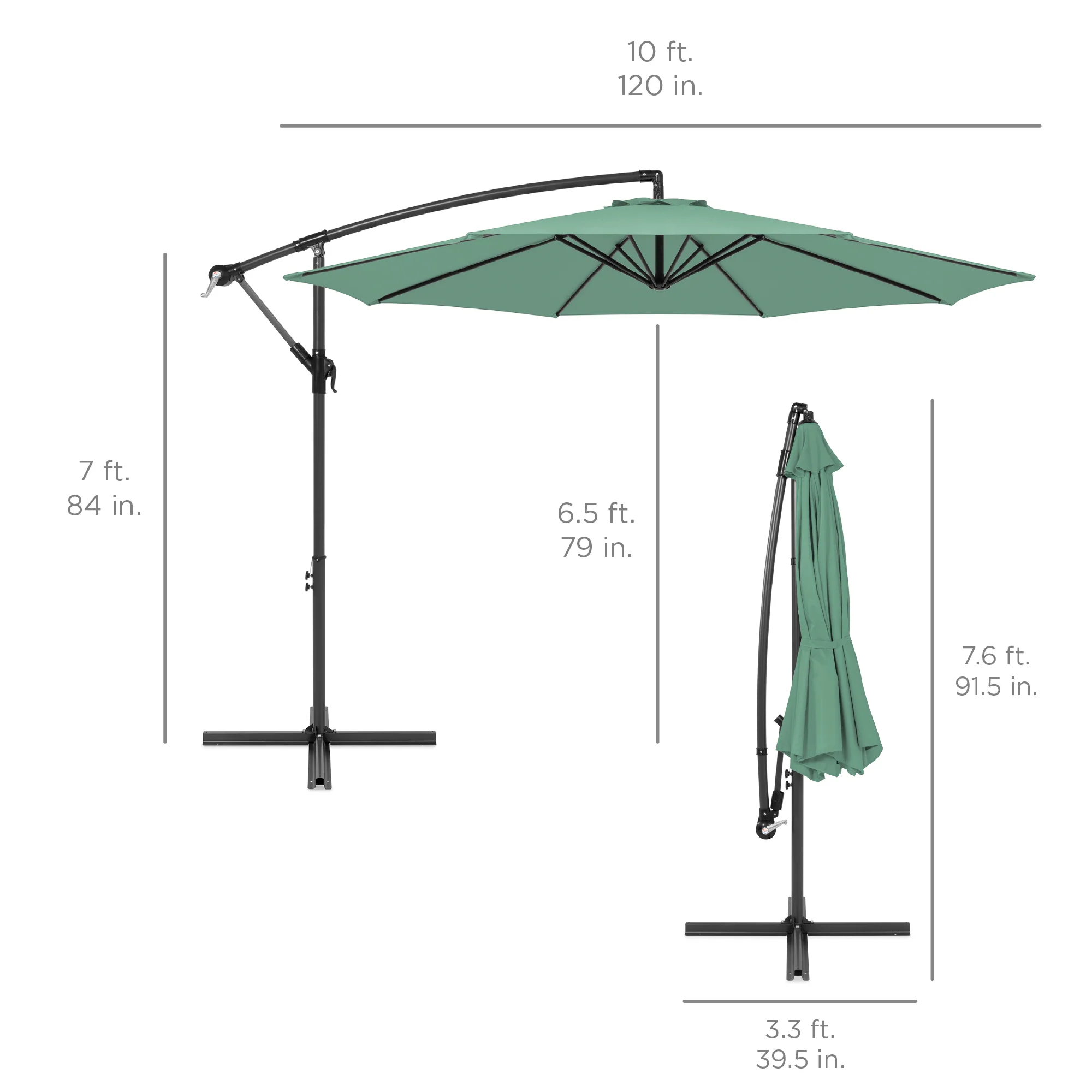Offset Hanging Patio Umbrella - 10ft - Image 119