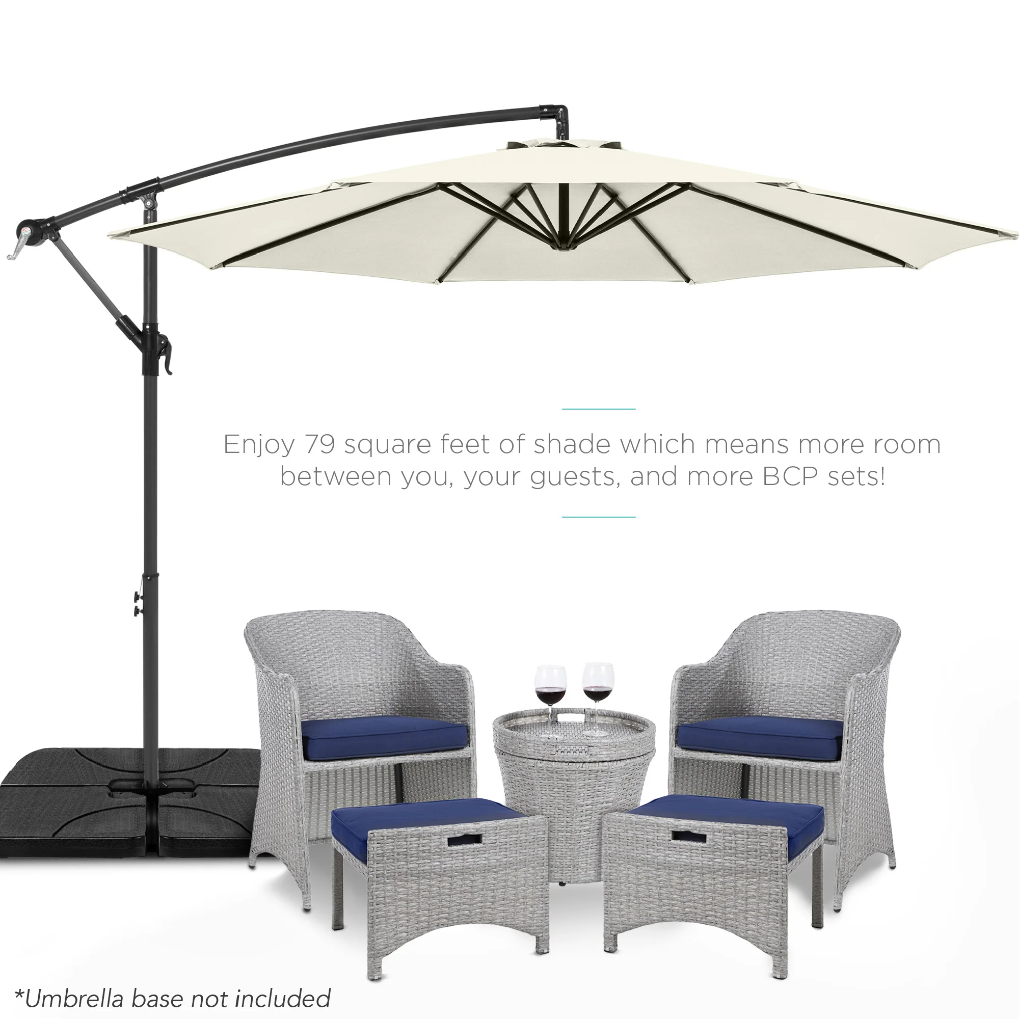 Offset Hanging Patio Umbrella - 10ft - Image 128