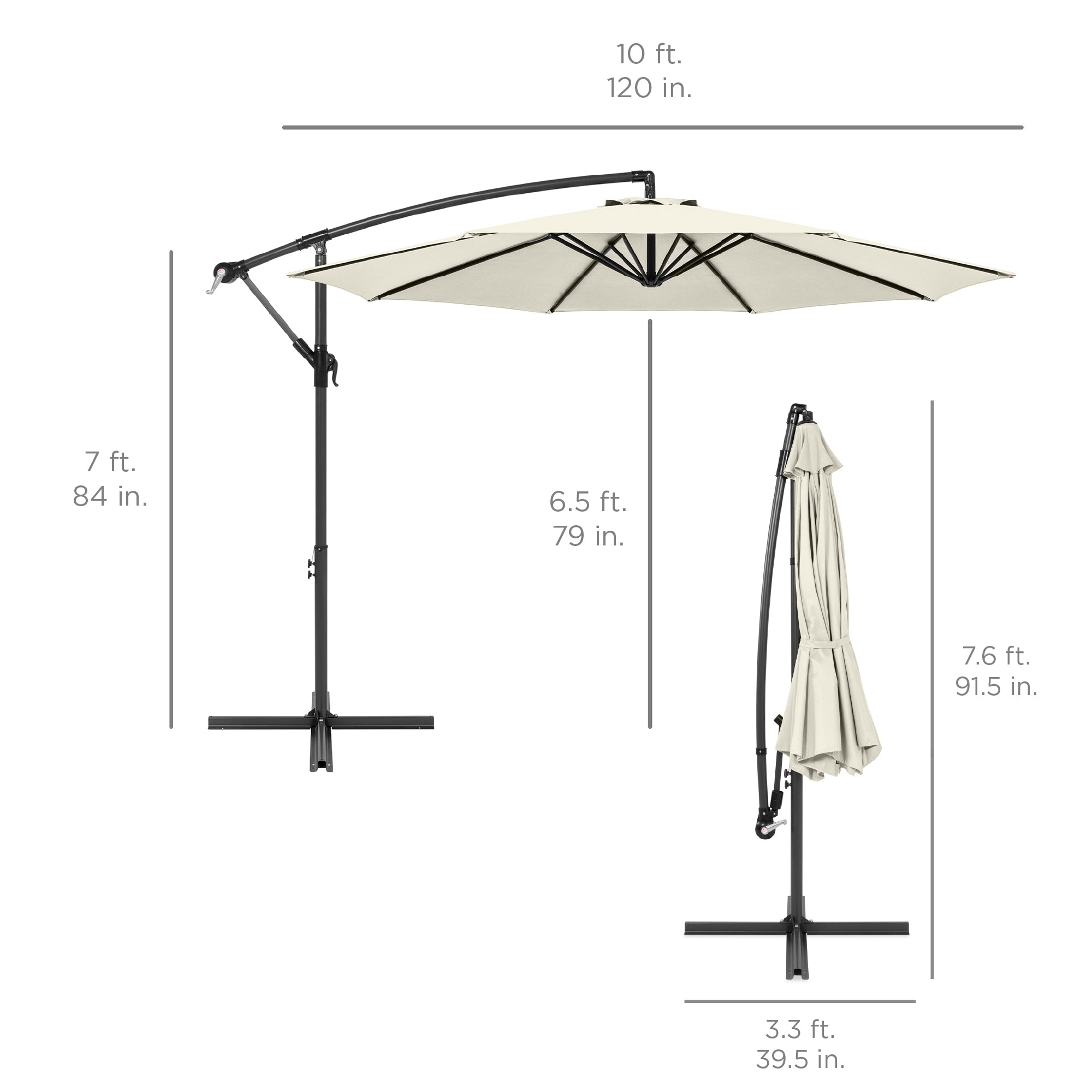 Offset Hanging Patio Umbrella - 10ft - Image 133
