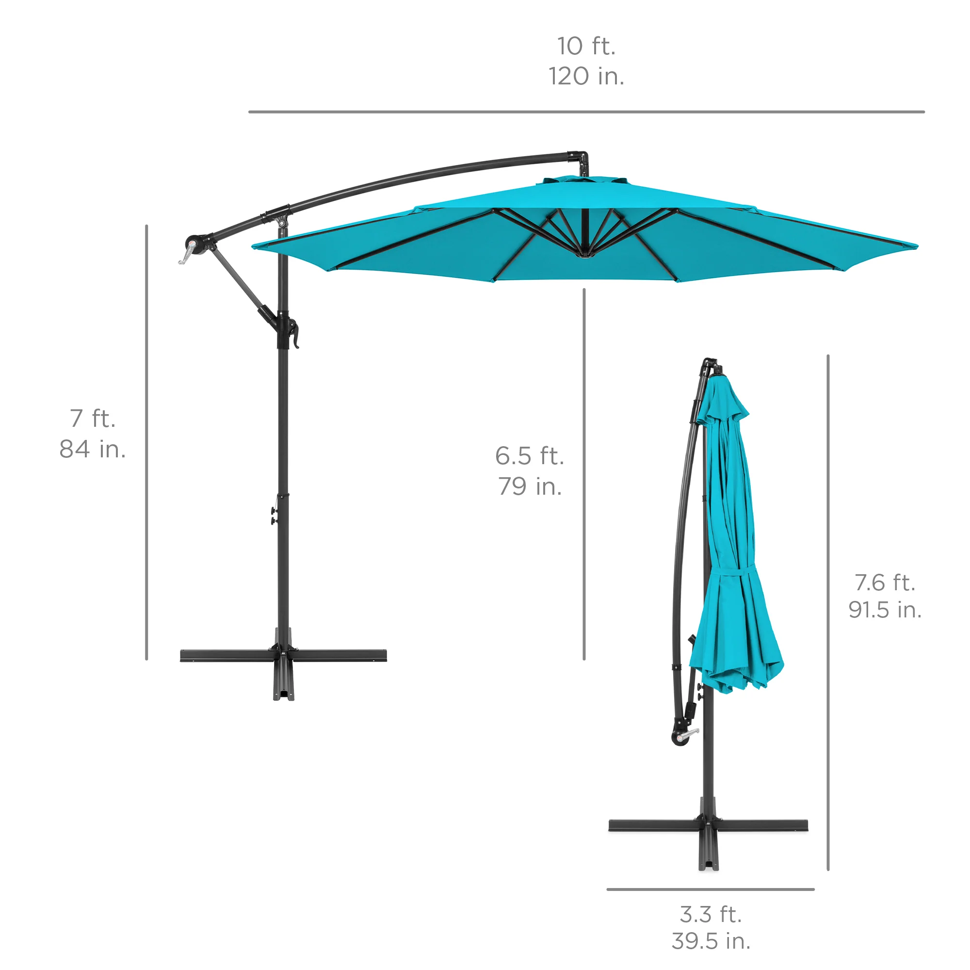 Offset Hanging Patio Umbrella - 10ft - Image 14
