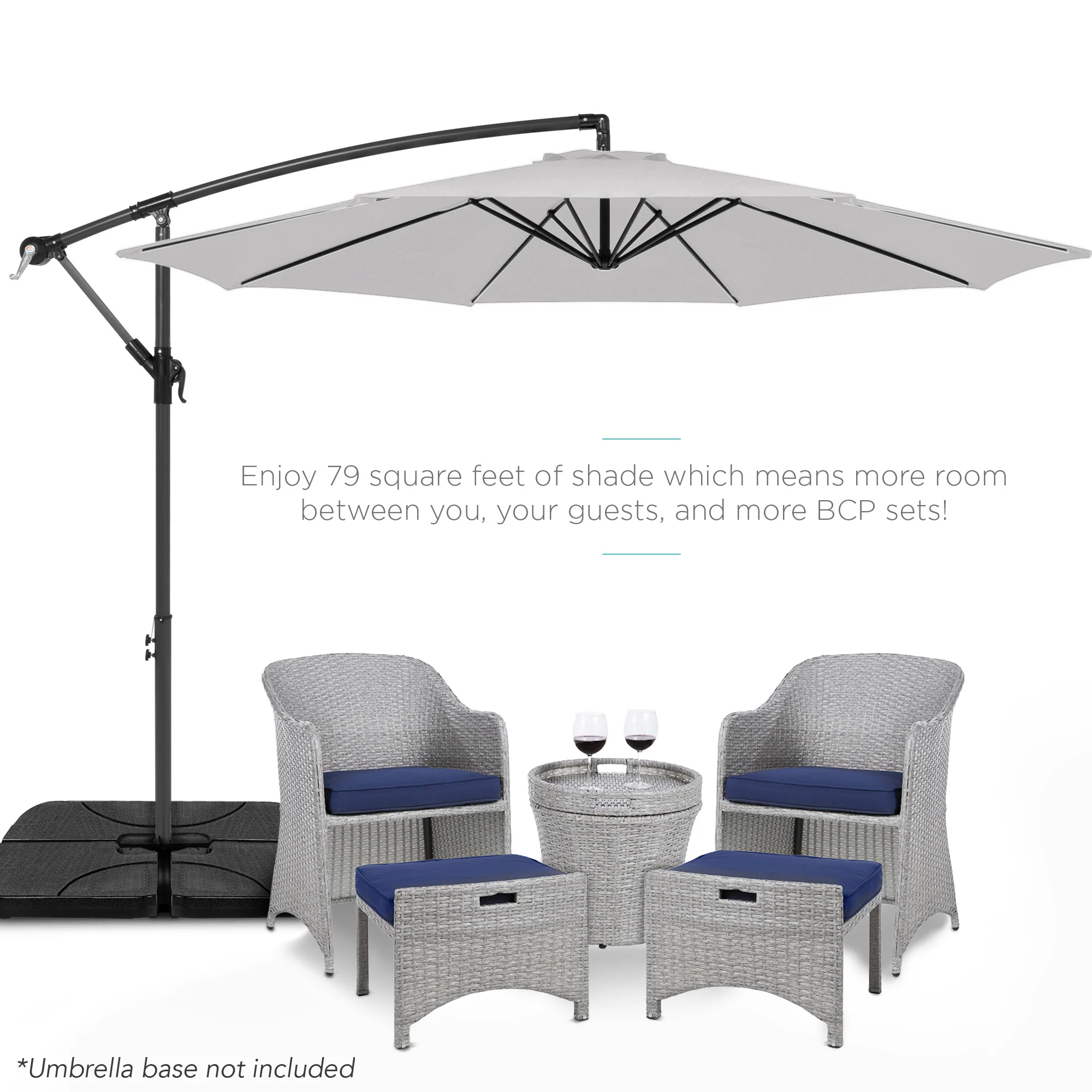 Offset Hanging Patio Umbrella - 10ft - Image 156