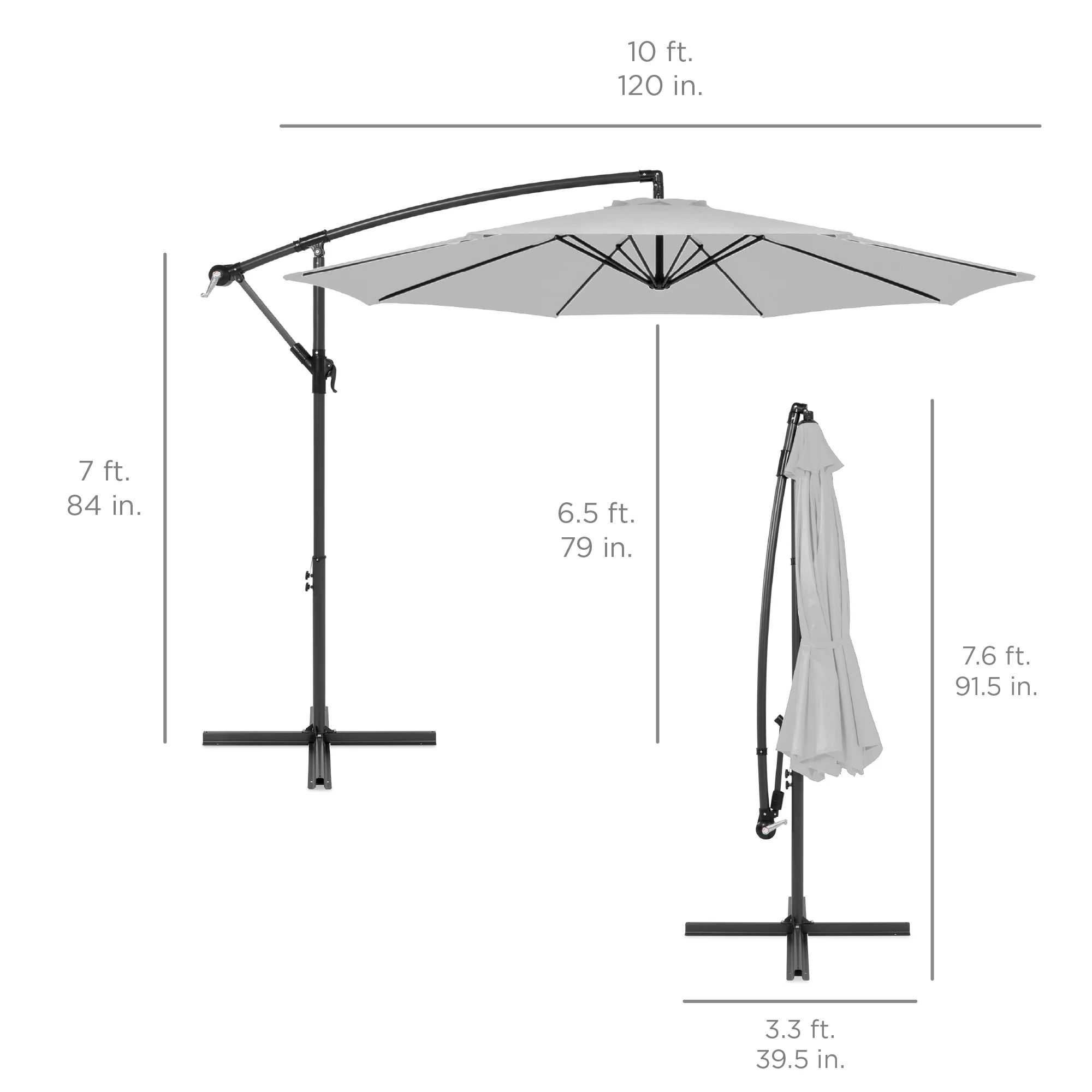 Offset Hanging Patio Umbrella - 10ft - Image 161