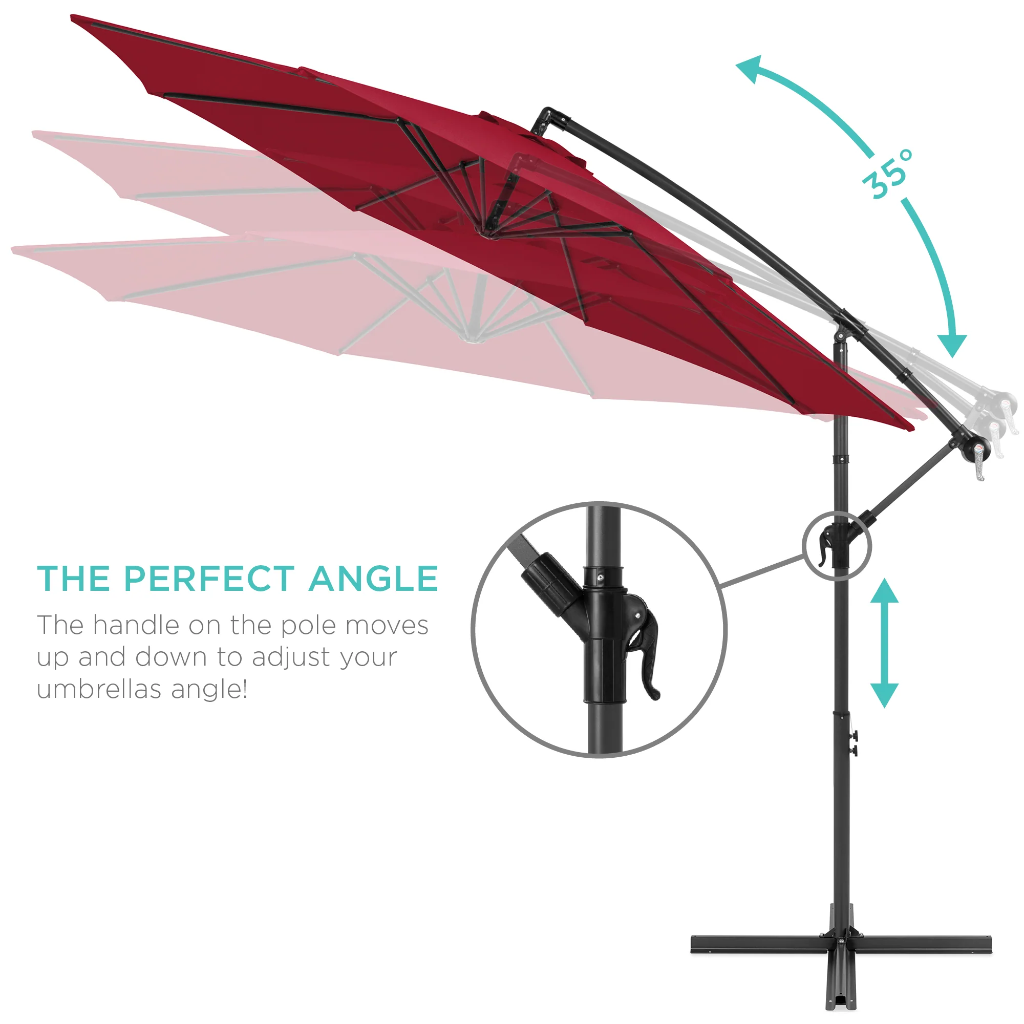 Offset Hanging Patio Umbrella - 10ft - Image 25