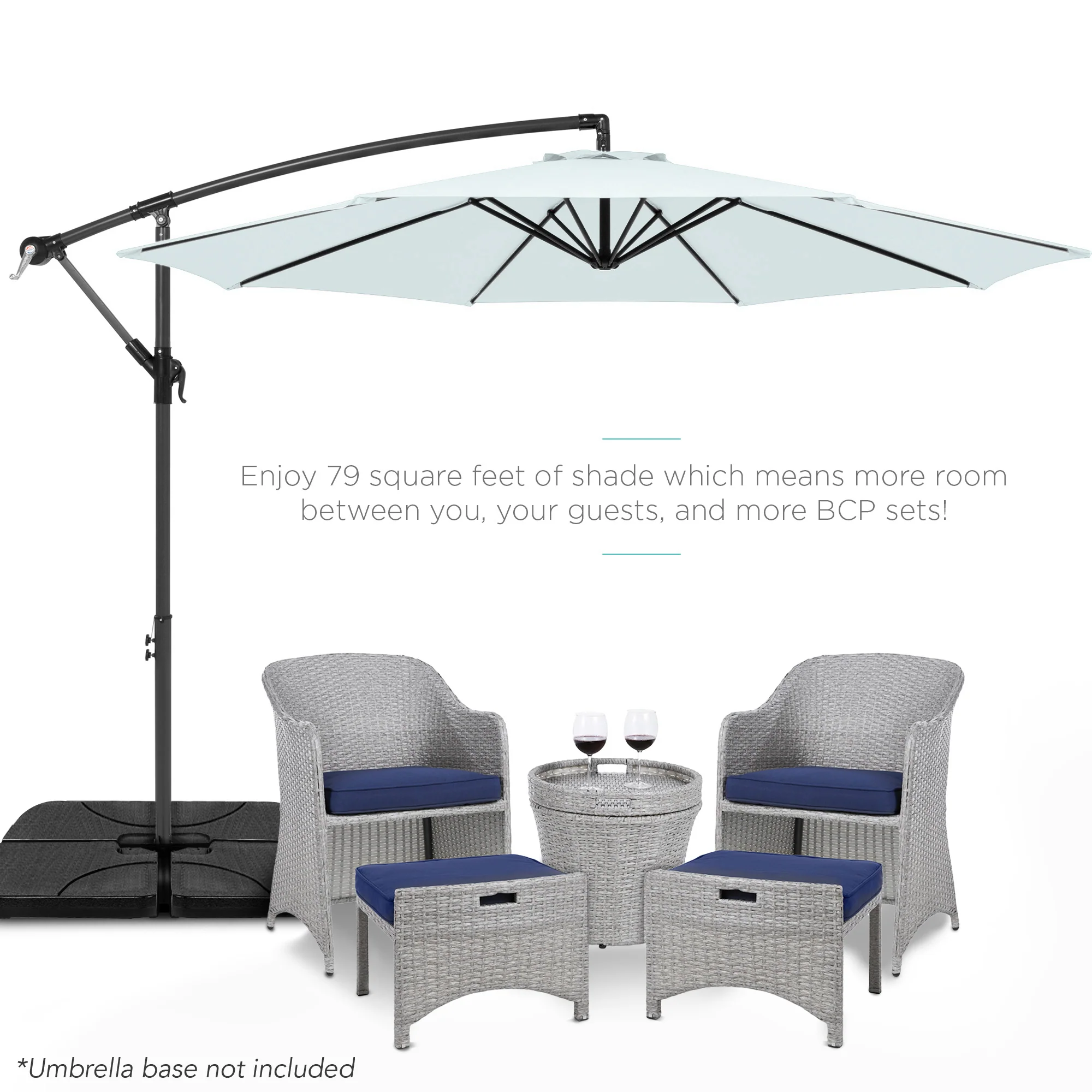 Offset Hanging Patio Umbrella - 10ft - Image 30