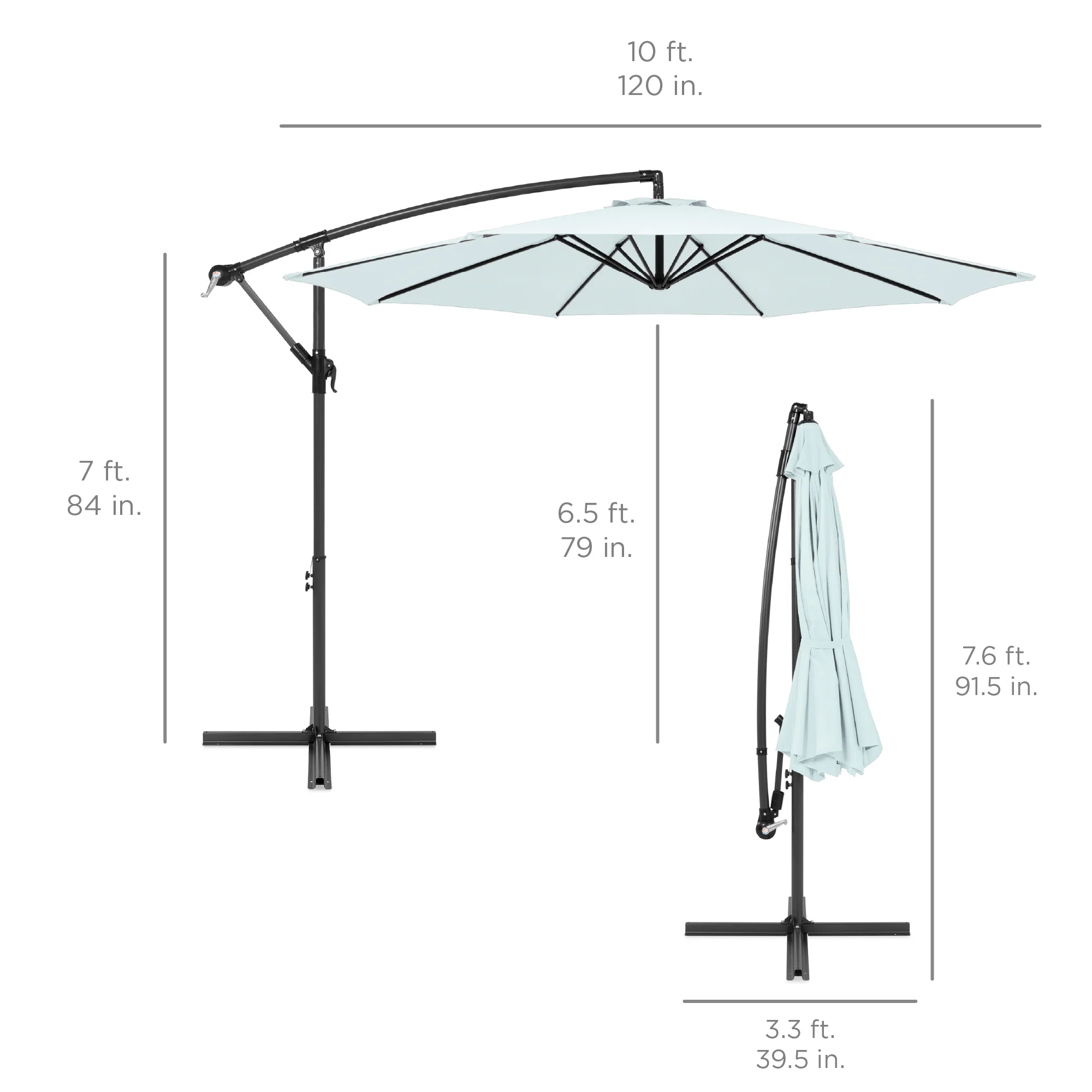 Offset Hanging Patio Umbrella - 10ft - Image 35