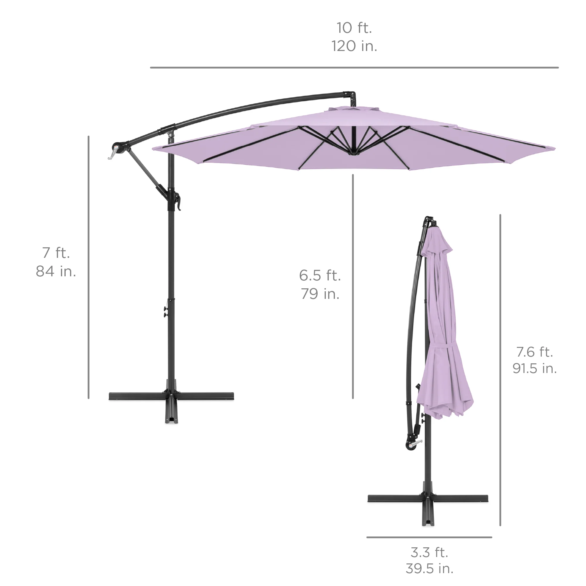 Offset Hanging Patio Umbrella - 10ft - Image 42