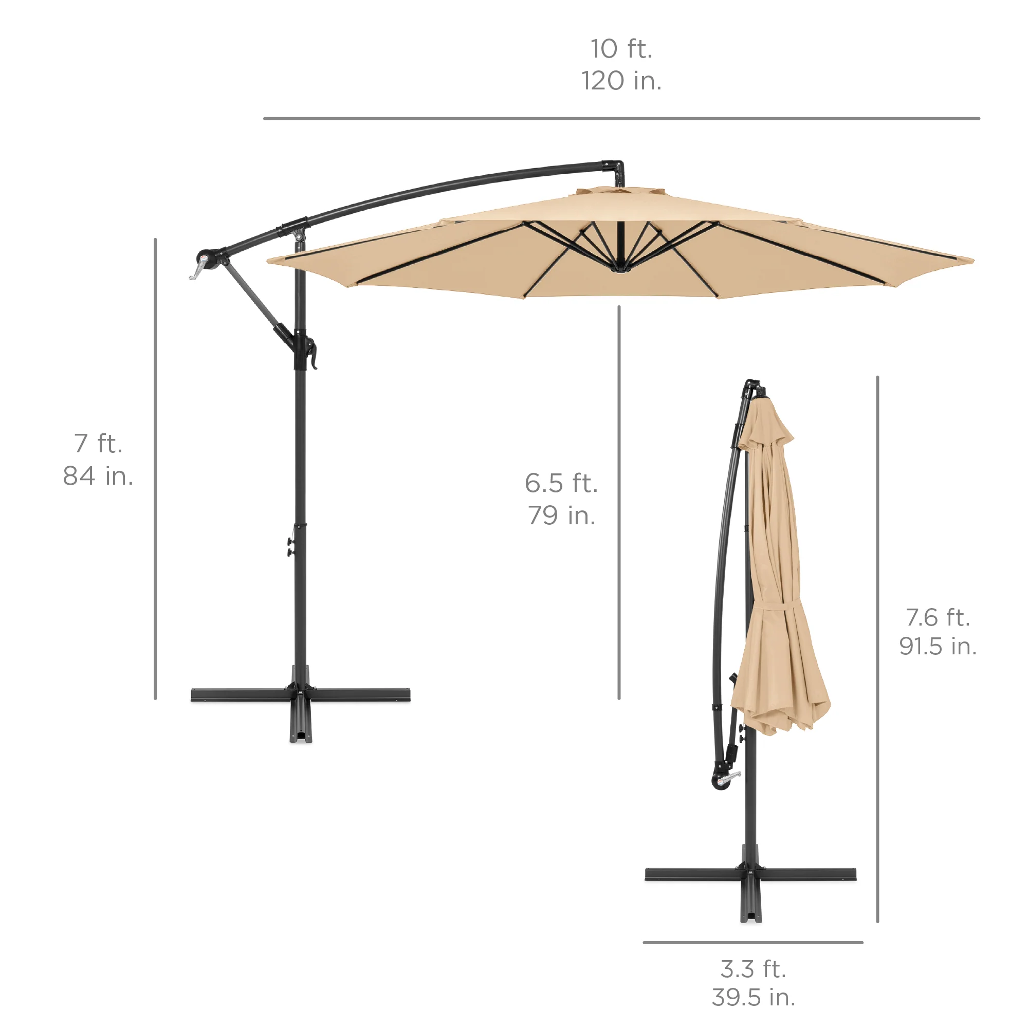 Offset Hanging Patio Umbrella - 10ft - Image 49