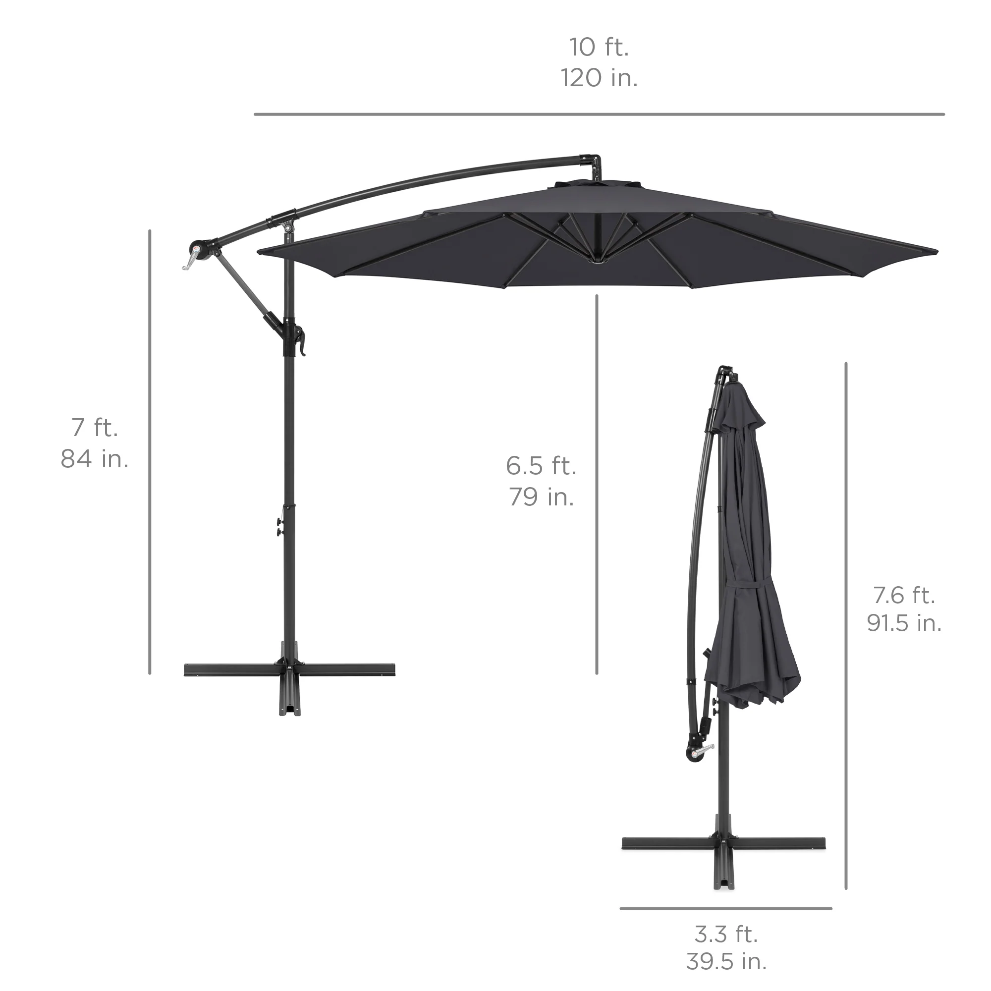 Offset Hanging Patio Umbrella - 10ft - Image 63