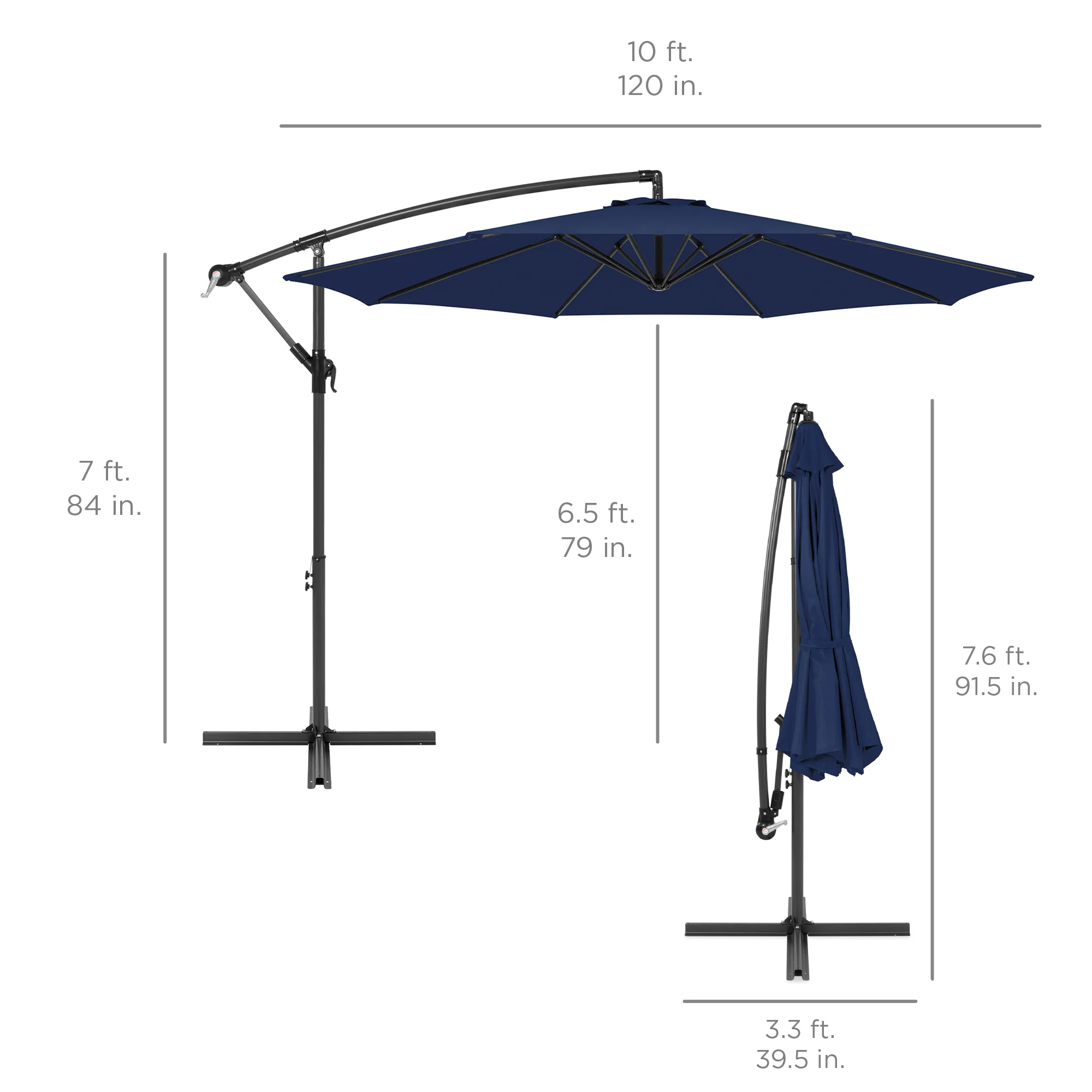 Offset Hanging Patio Umbrella - 10ft - Image 7