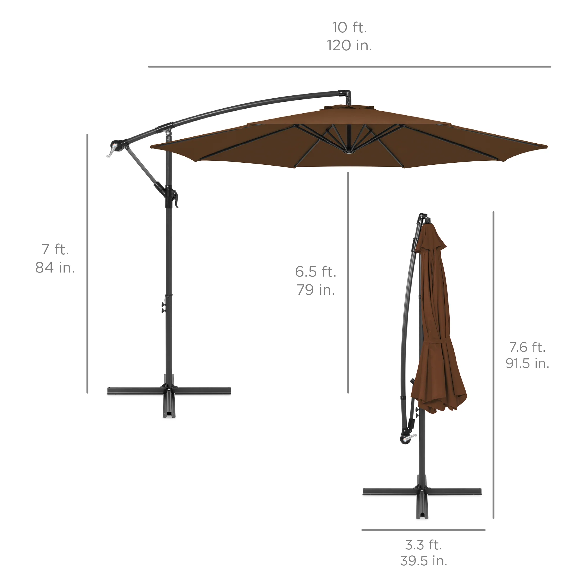 Offset Hanging Patio Umbrella - 10ft - Image 70