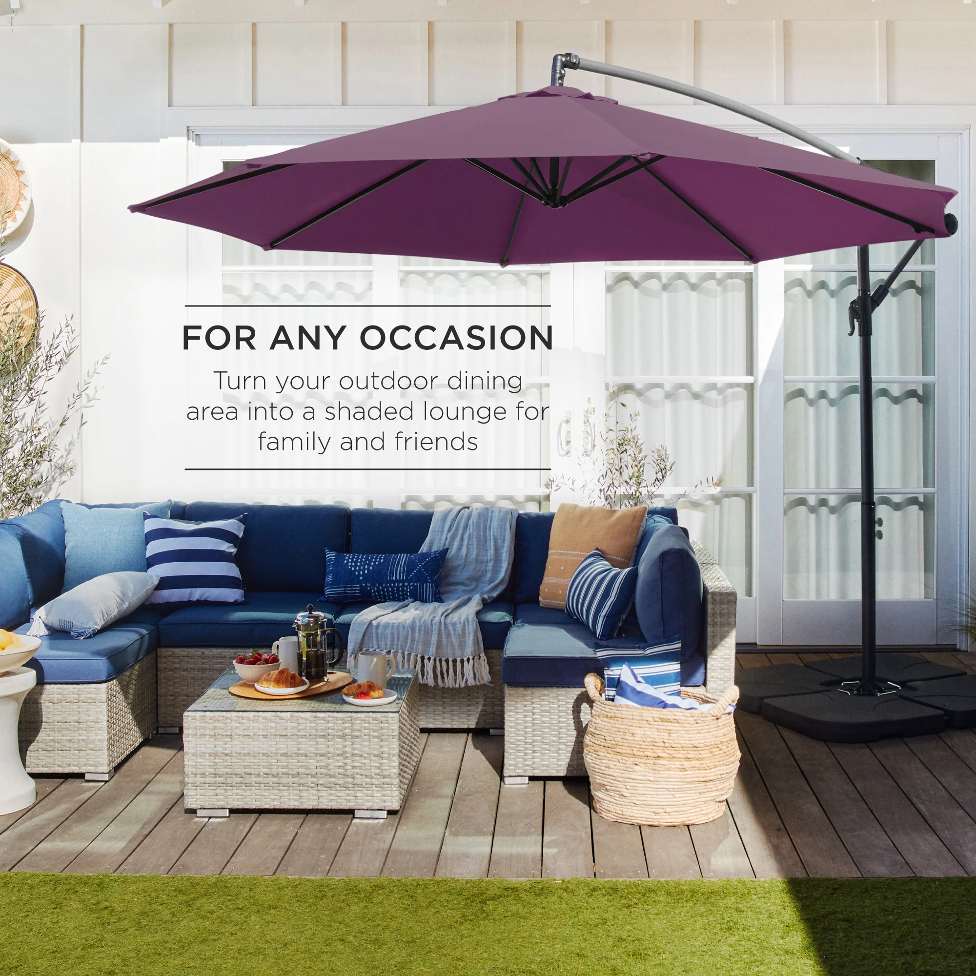 Offset Hanging Patio Umbrella - 10ft - Image 73