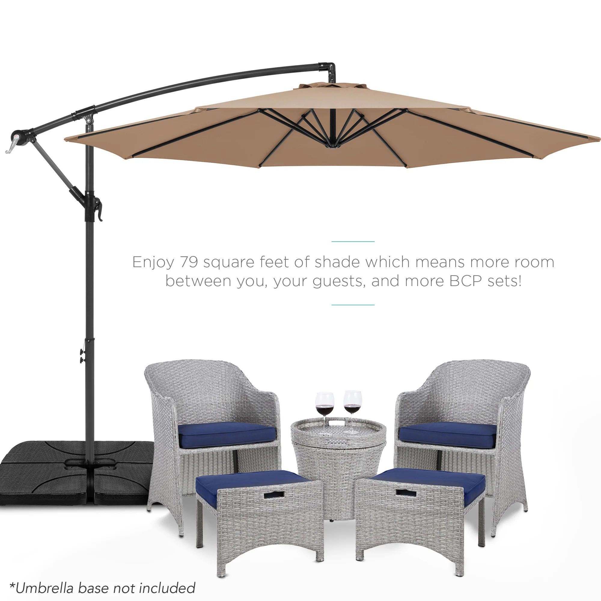 Offset Hanging Patio Umbrella - 10ft - Image 79