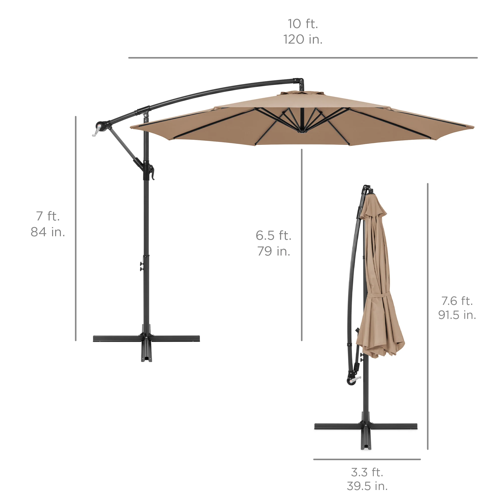 Offset Hanging Patio Umbrella - 10ft - Image 84