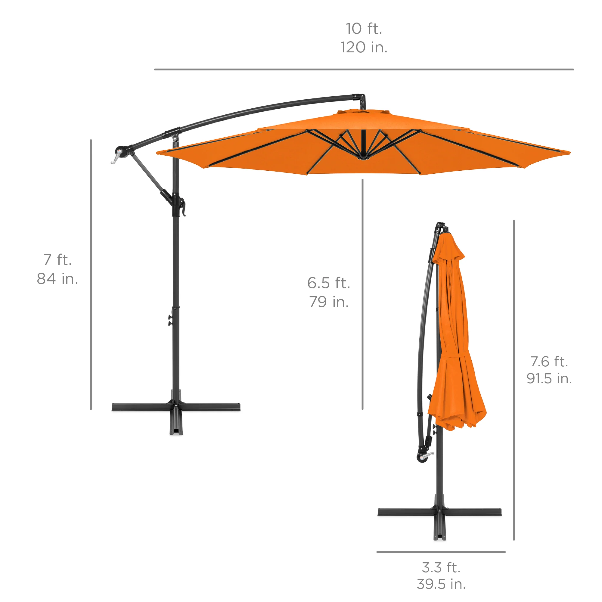 Offset Hanging Patio Umbrella - 10ft - Image 91