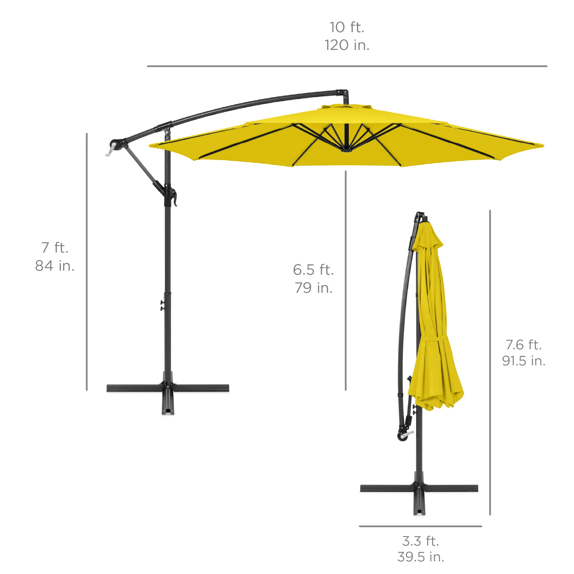 Offset Hanging Patio Umbrella - 10ft - Image 98