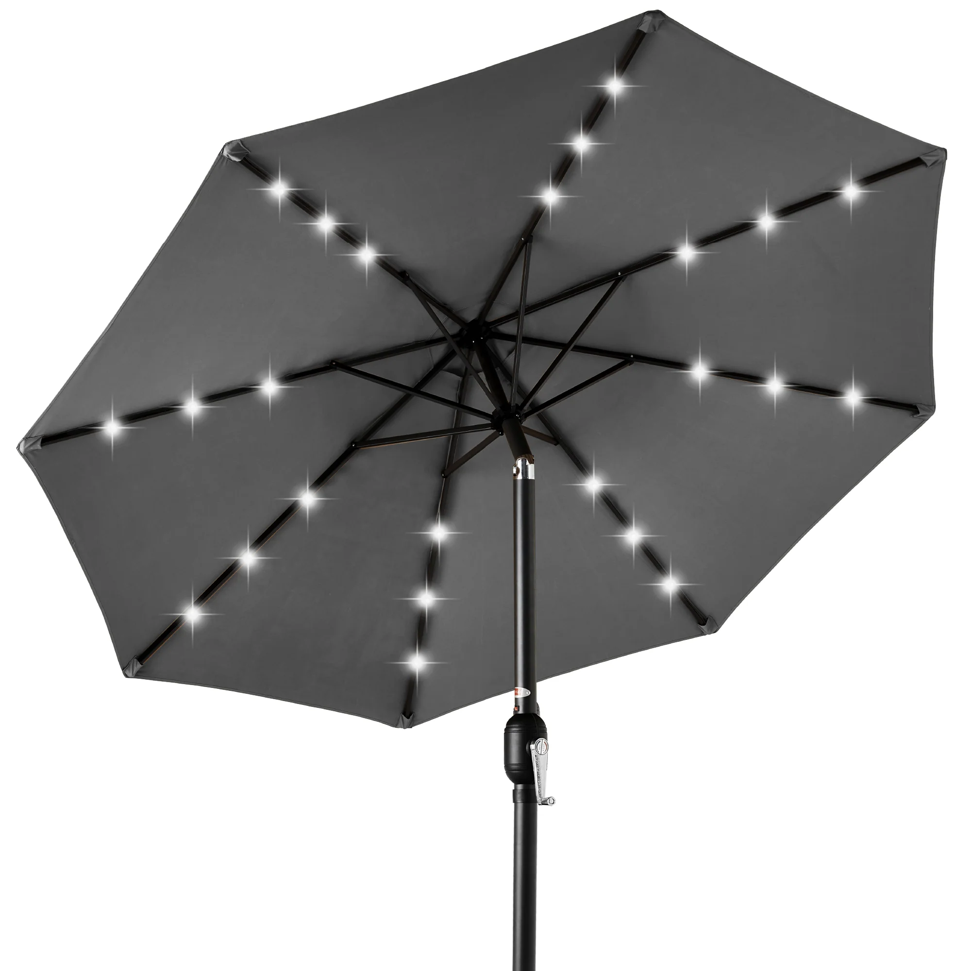 Solar LED Lighted Patio Umbrella w/ Tilt Adjustment, UV-Resistant - 10ft - Image 120