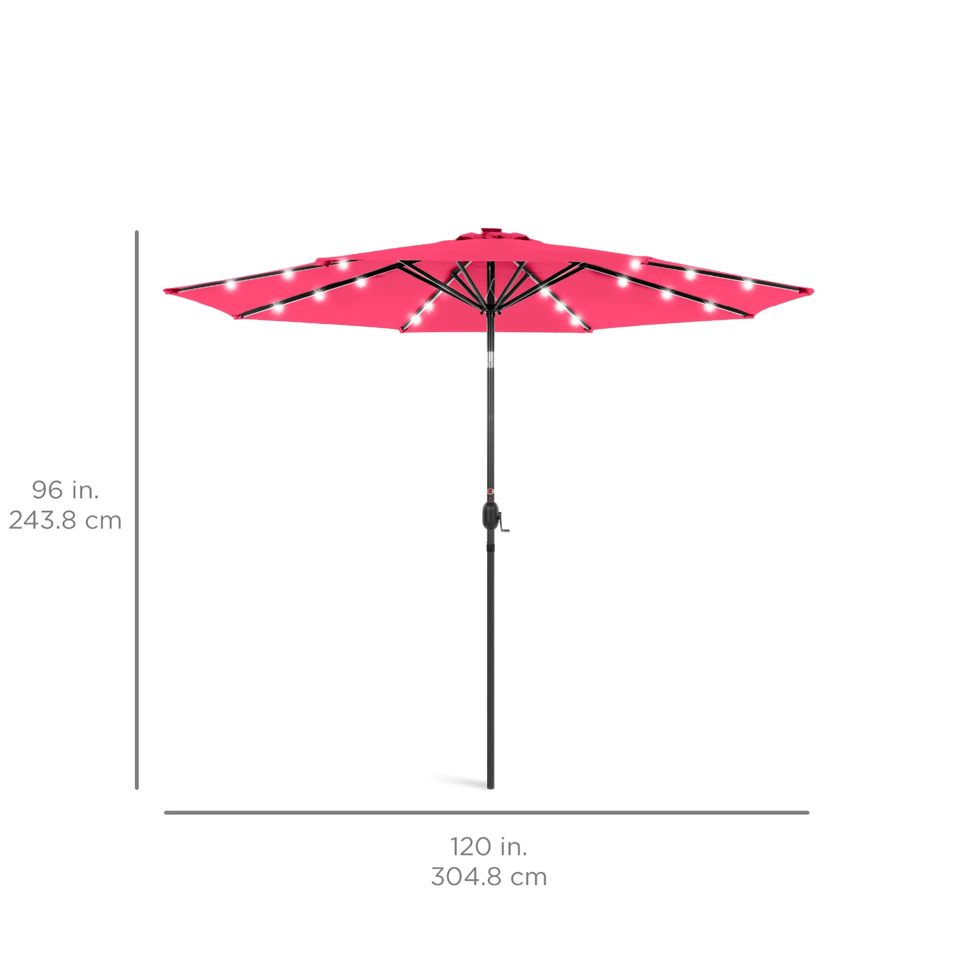 Solar LED Lighted Patio Umbrella w/ Tilt Adjustment, UV-Resistant - 10ft - Image 147