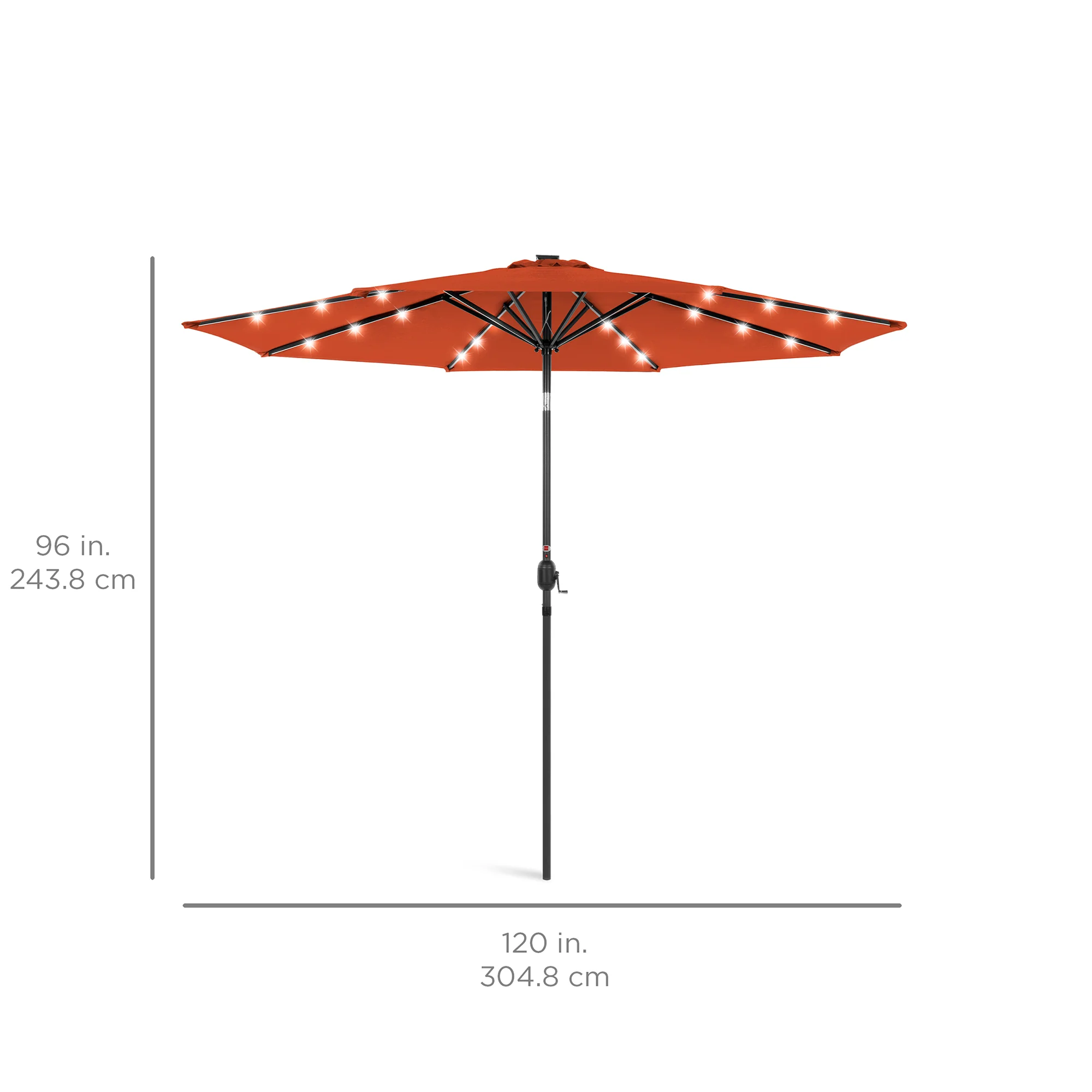 Solar LED Lighted Patio Umbrella w/ Tilt Adjustment, UV-Resistant - 10ft - Image 175
