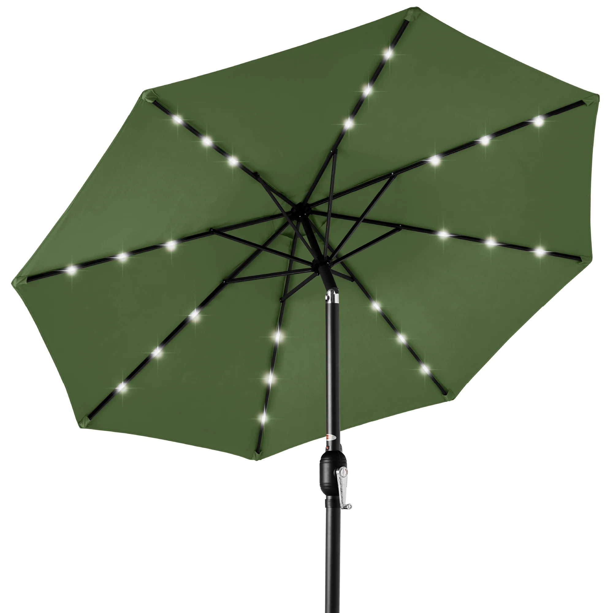 Solar LED Lighted Patio Umbrella w/ Tilt Adjustment, UV-Resistant - 10ft - Image 190