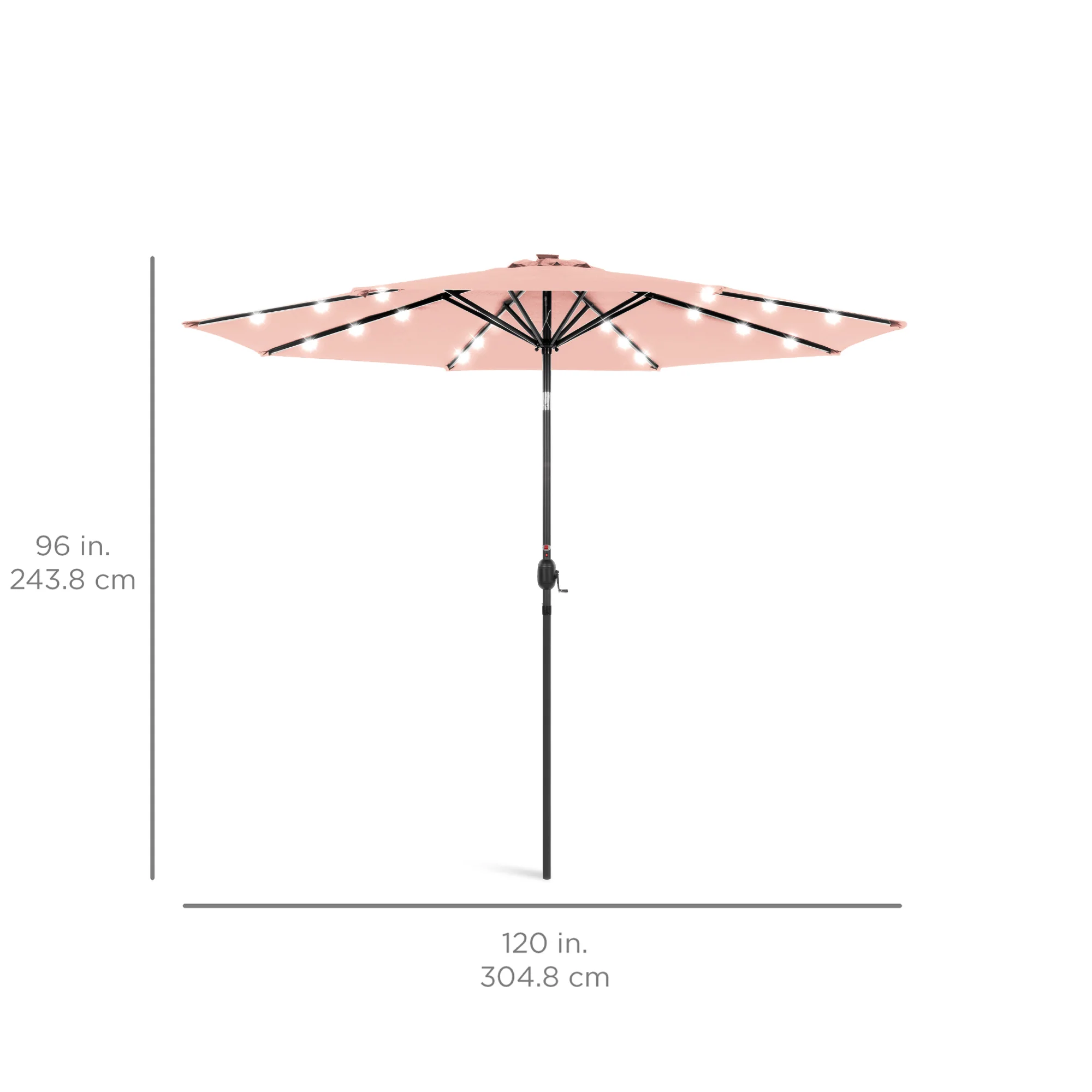 Solar LED Lighted Patio Umbrella w/ Tilt Adjustment, UV-Resistant - 10ft - Image 217