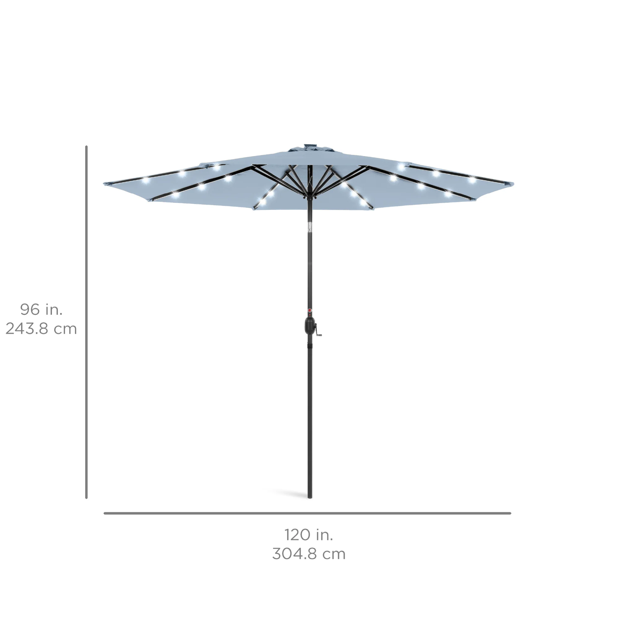 Solar LED Lighted Patio Umbrella w/ Tilt Adjustment, UV-Resistant - 10ft - Image 28