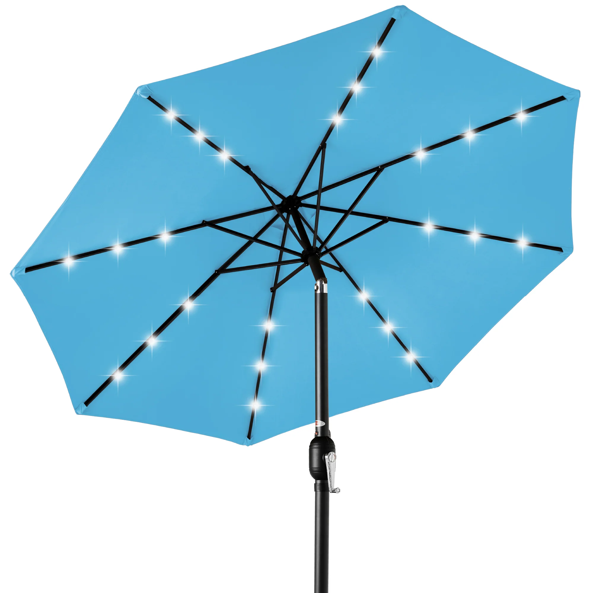 Solar LED Lighted Patio Umbrella w/ Tilt Adjustment, UV-Resistant - 10ft - Image 57