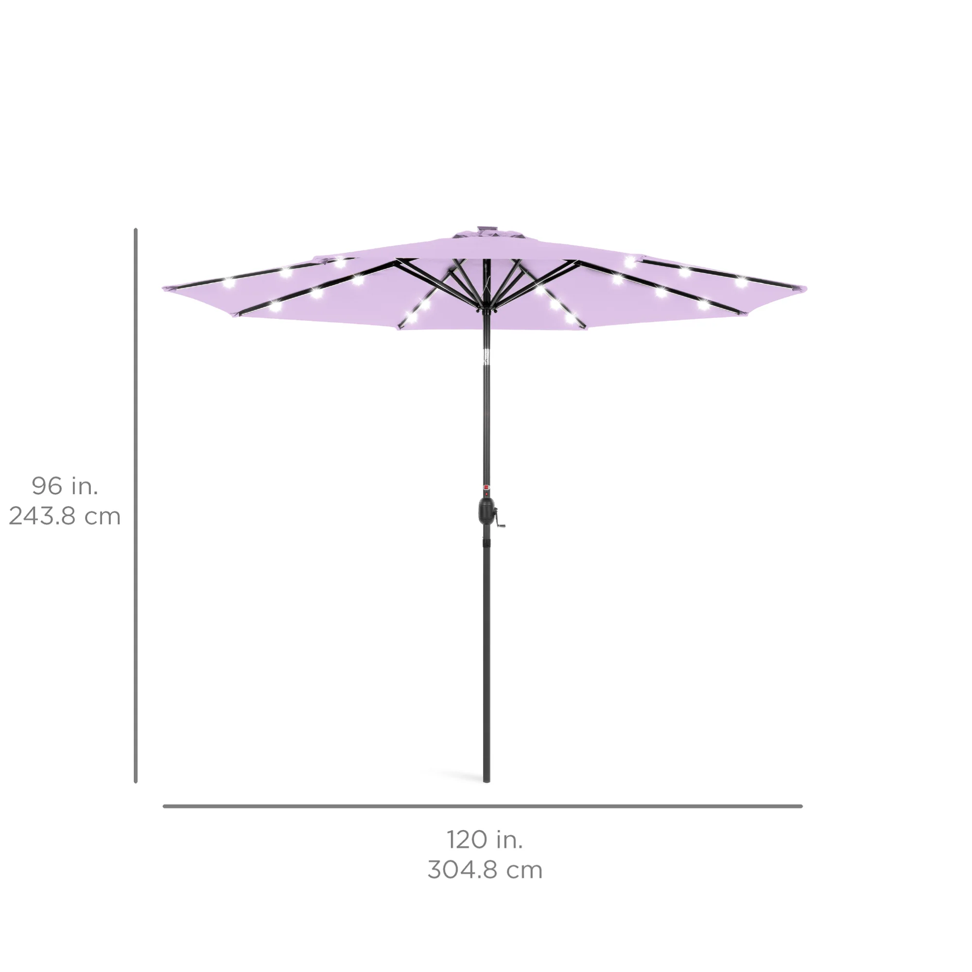 Solar LED Lighted Patio Umbrella w/ Tilt Adjustment, UV-Resistant - 10ft - Image 77