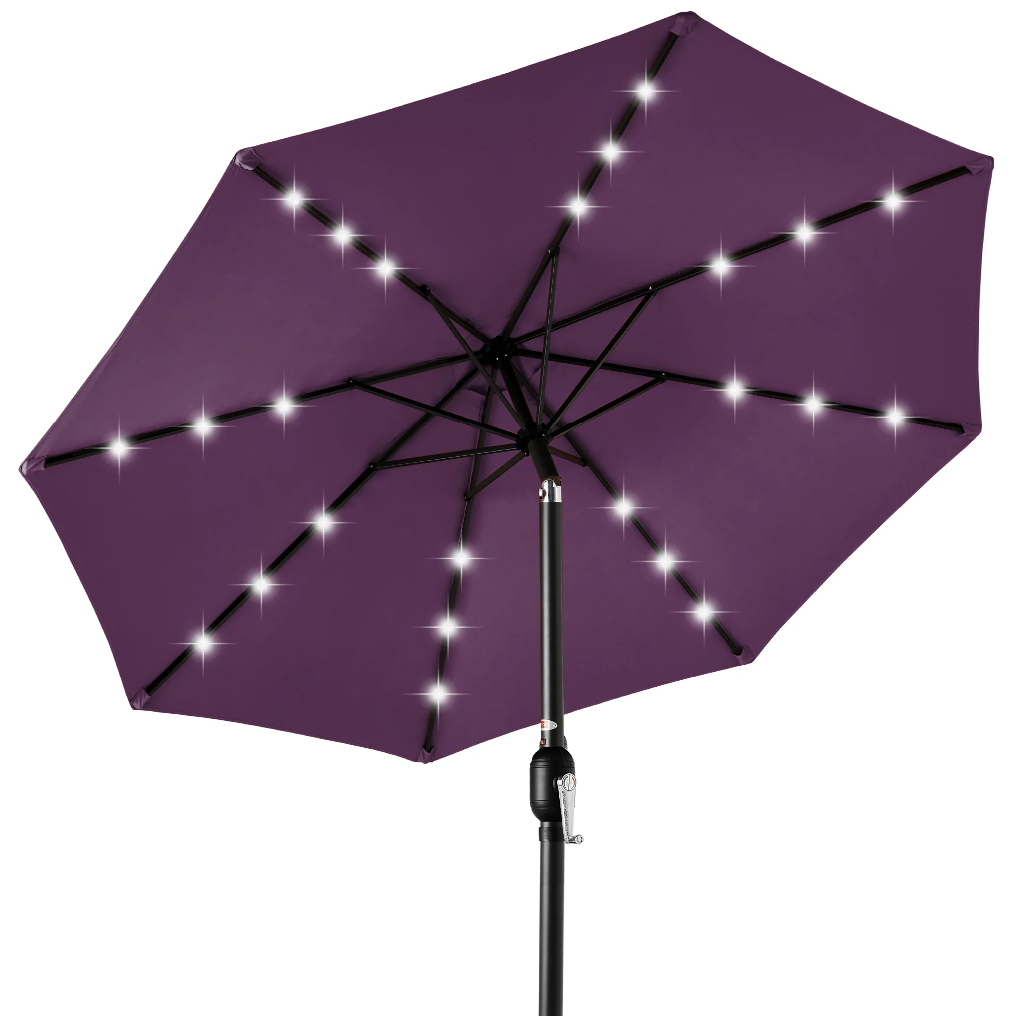 Solar LED Lighted Patio Umbrella w/ Tilt Adjustment, UV-Resistant - 10ft - Image 8