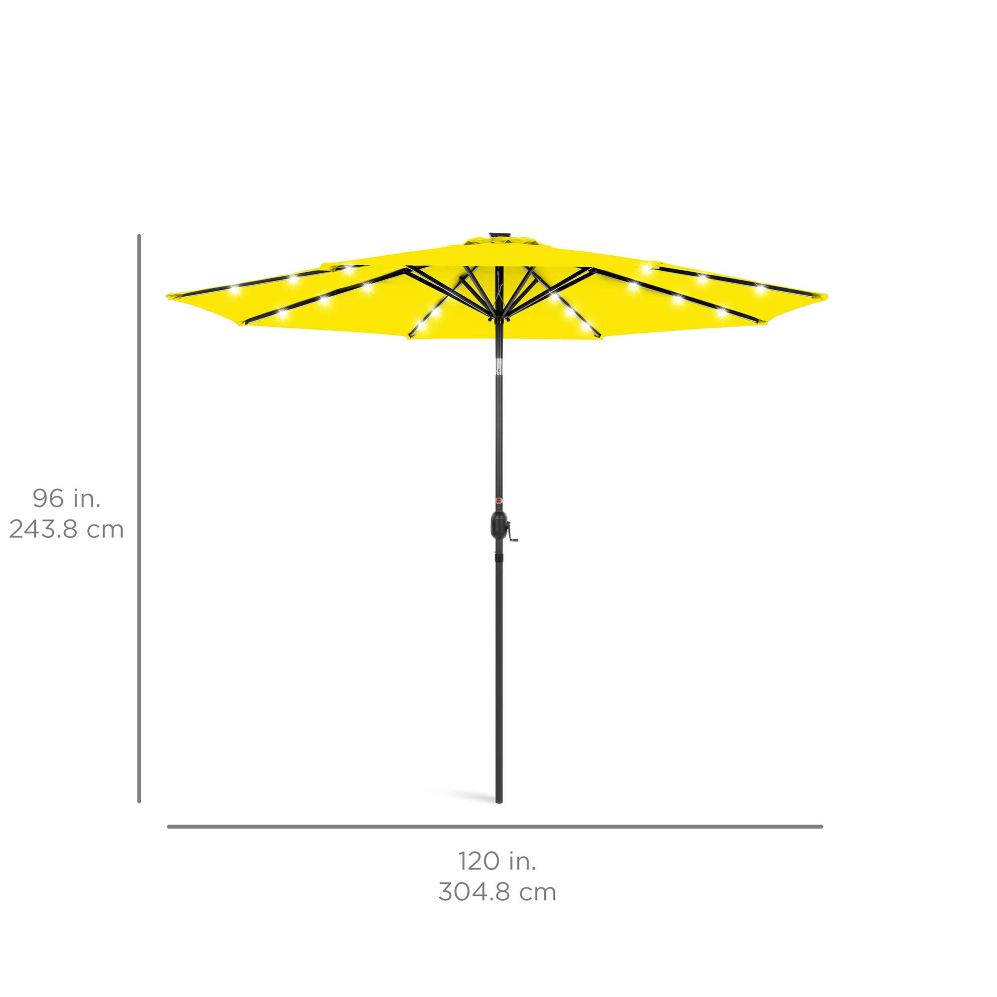 Solar LED Lighted Patio Umbrella w/ Tilt Adjustment, UV-Resistant - 10ft - Image 84