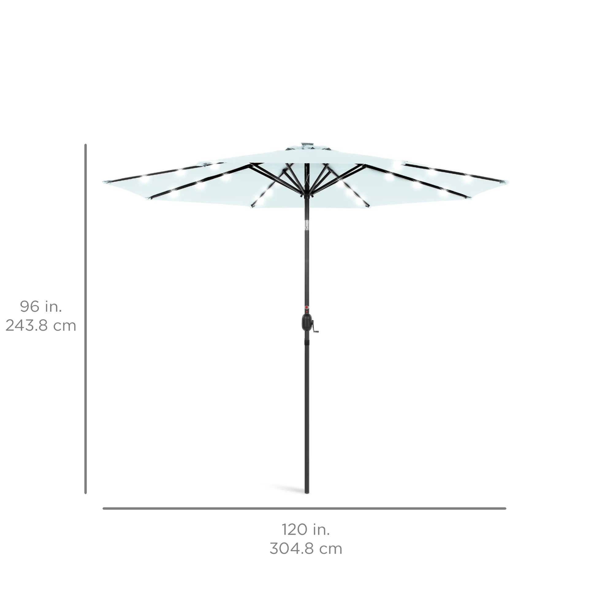 Solar LED Lighted Patio Umbrella w/ Tilt Adjustment, UV-Resistant - 10ft - Image 91
