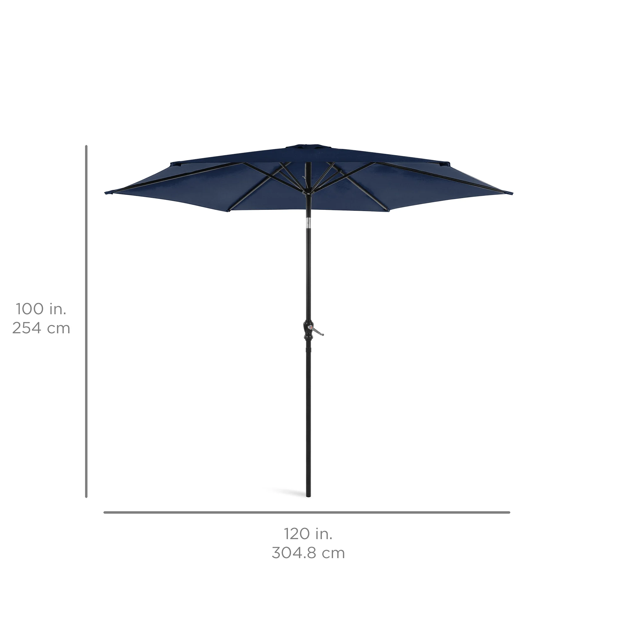 Outdoor Steel Market Patio Umbrella Decoration w/ Tilt, Crank Lift - 10ft - Image 105