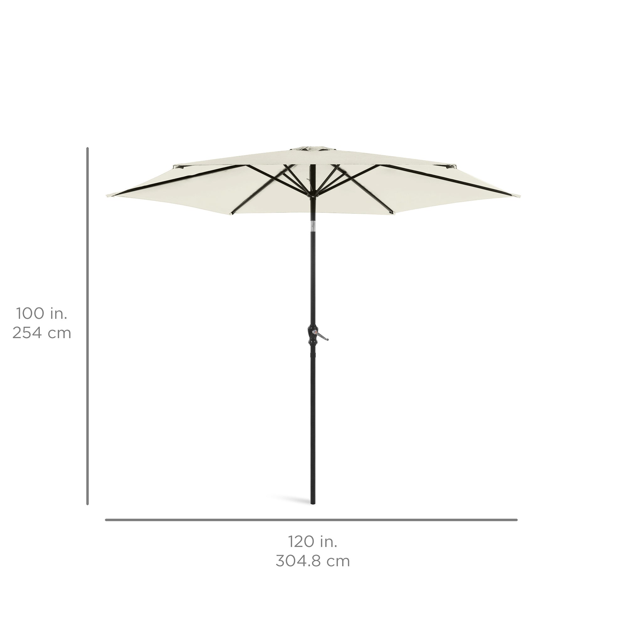 Outdoor Steel Market Patio Umbrella Decoration w/ Tilt, Crank Lift - 10ft - Image 119