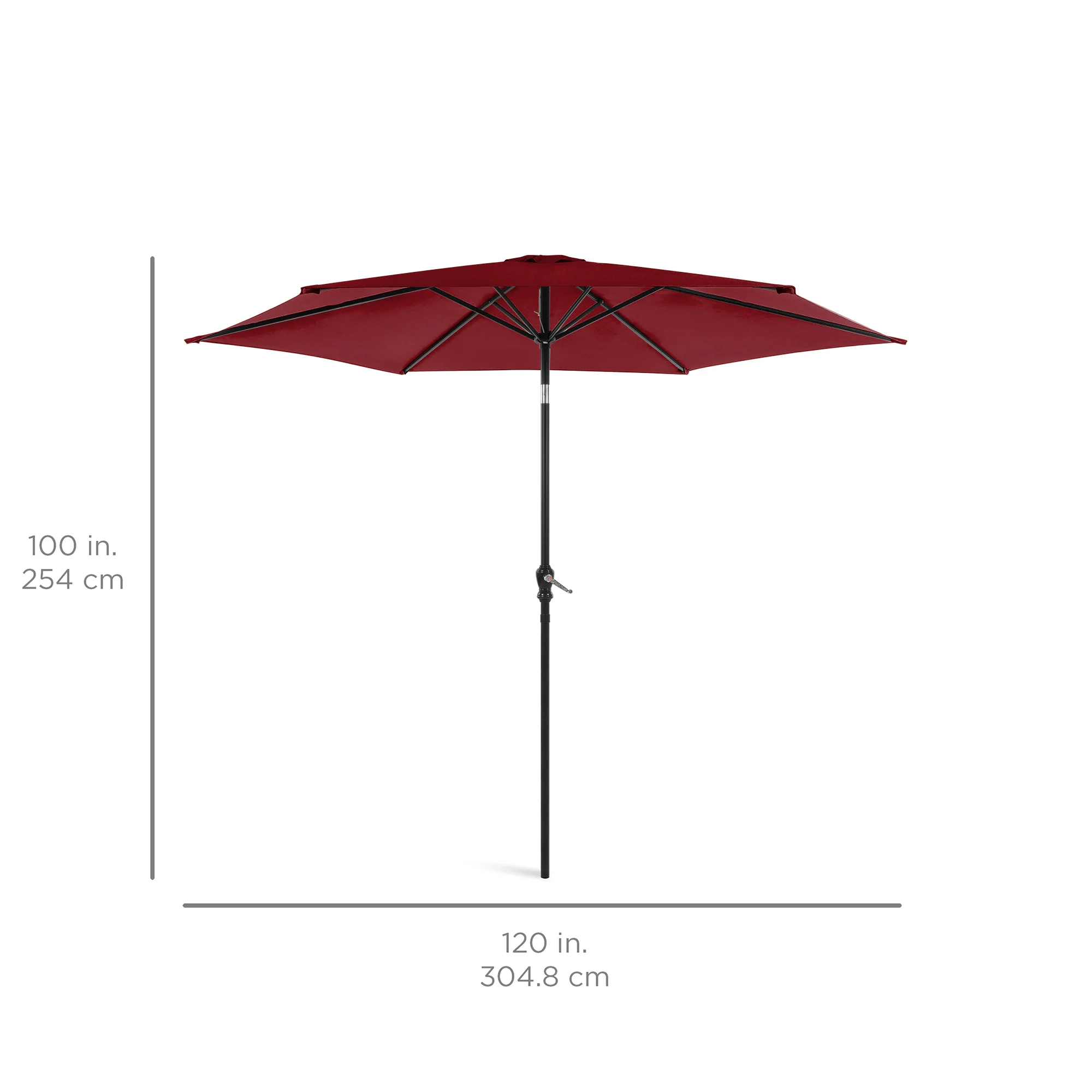 Outdoor Steel Market Patio Umbrella Decoration w/ Tilt, Crank Lift - 10ft - Image 126