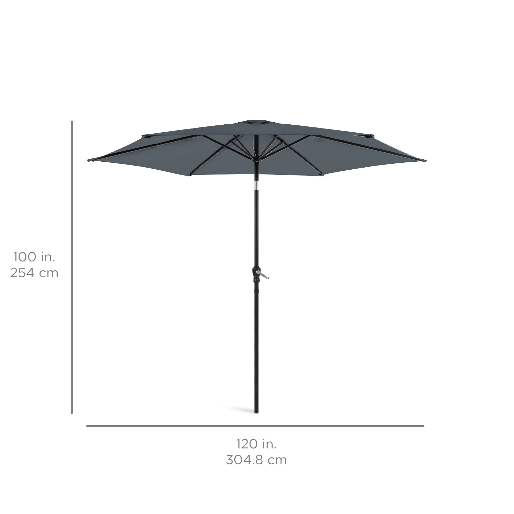 Outdoor Steel Market Patio Umbrella Decoration w/ Tilt, Crank Lift - 10ft - Image 133