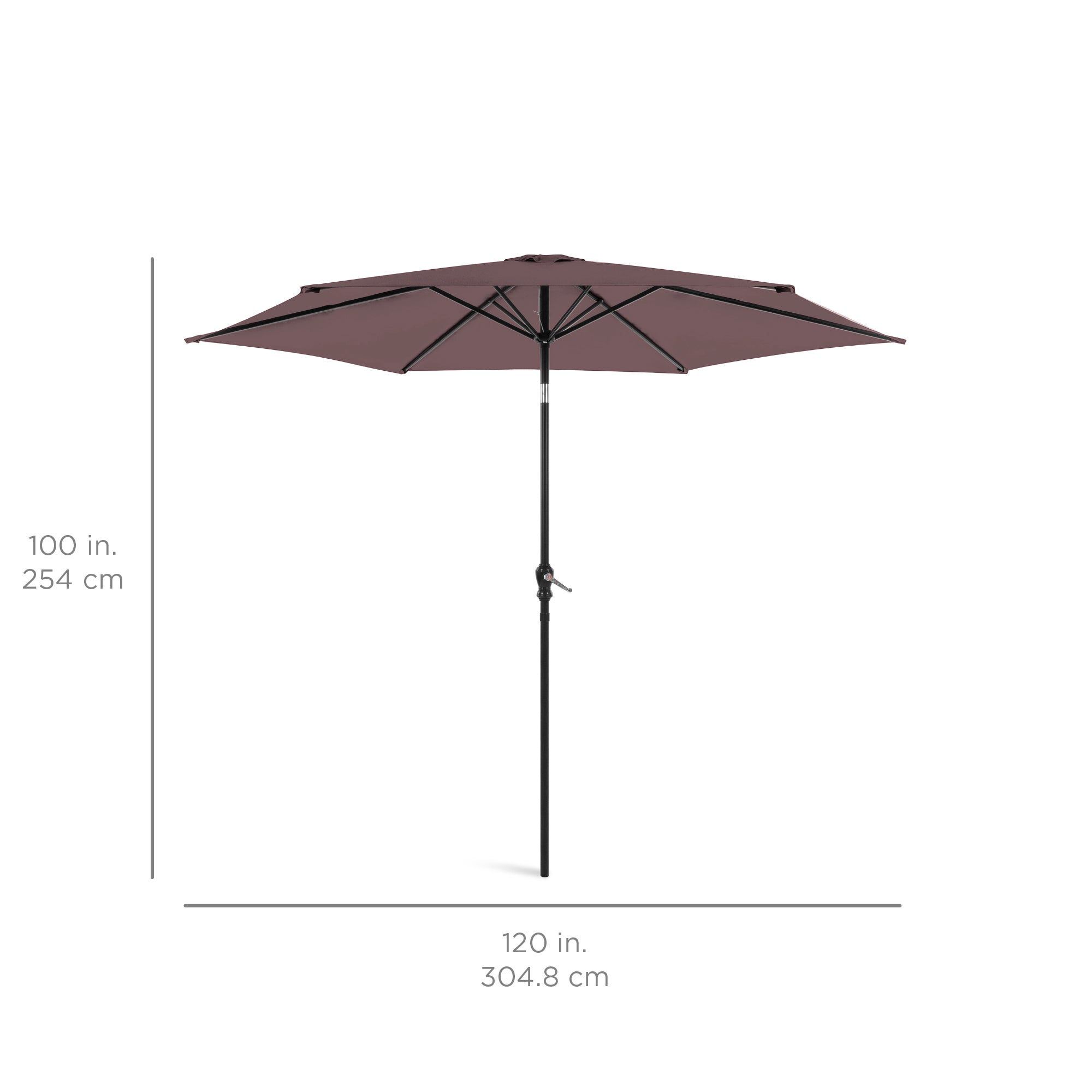 Outdoor Steel Market Patio Umbrella Decoration w/ Tilt, Crank Lift - 10ft - Image 161