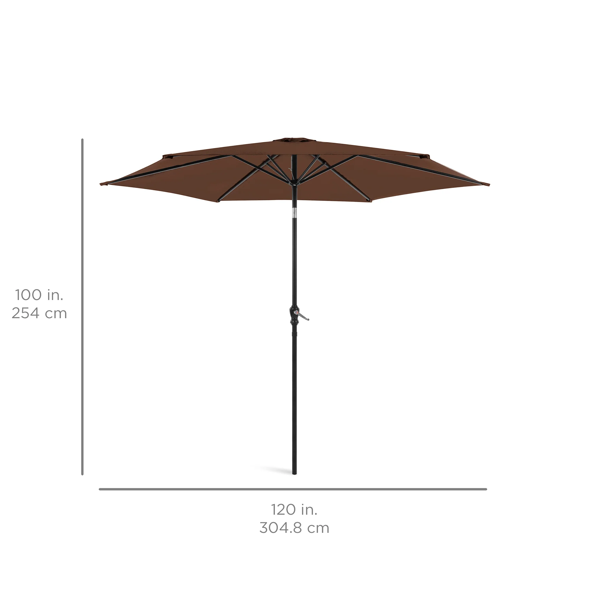 Outdoor Steel Market Patio Umbrella Decoration w/ Tilt, Crank Lift - 10ft - Image 168
