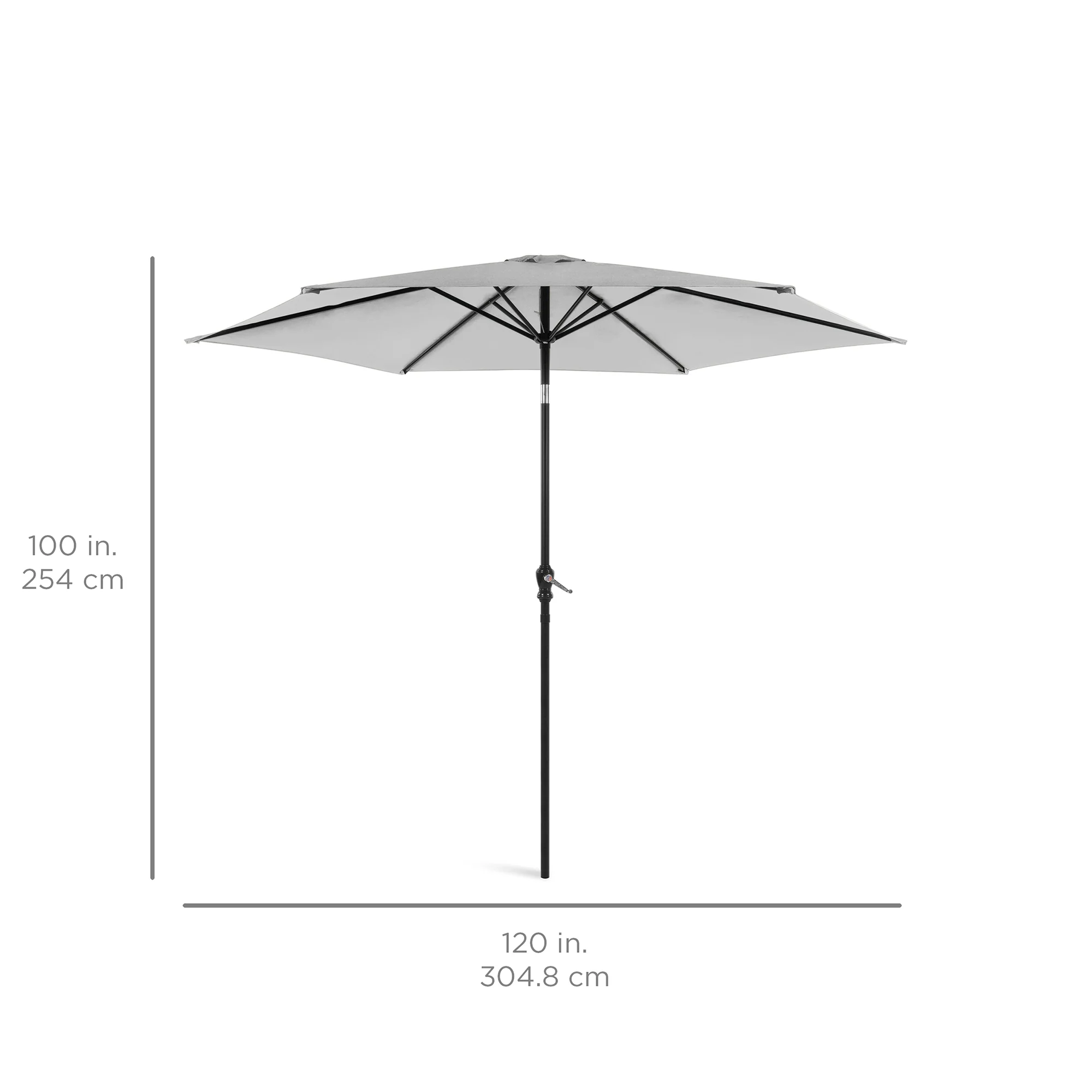 Outdoor Steel Market Patio Umbrella Decoration w/ Tilt, Crank Lift - 10ft - Image 217