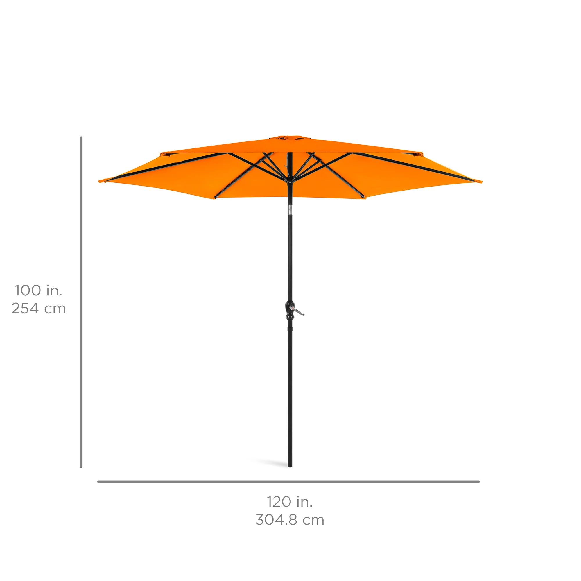 Outdoor Steel Market Patio Umbrella Decoration w/ Tilt, Crank Lift - 10ft - Image 224