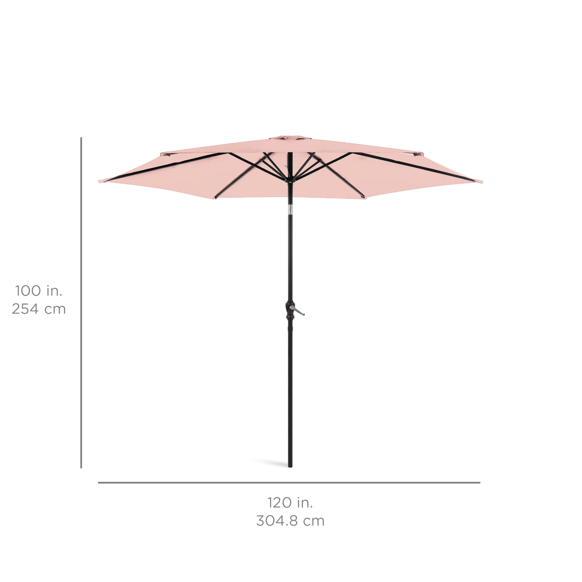 Outdoor Steel Market Patio Umbrella Decoration w/ Tilt, Crank Lift - 10ft - Image 77