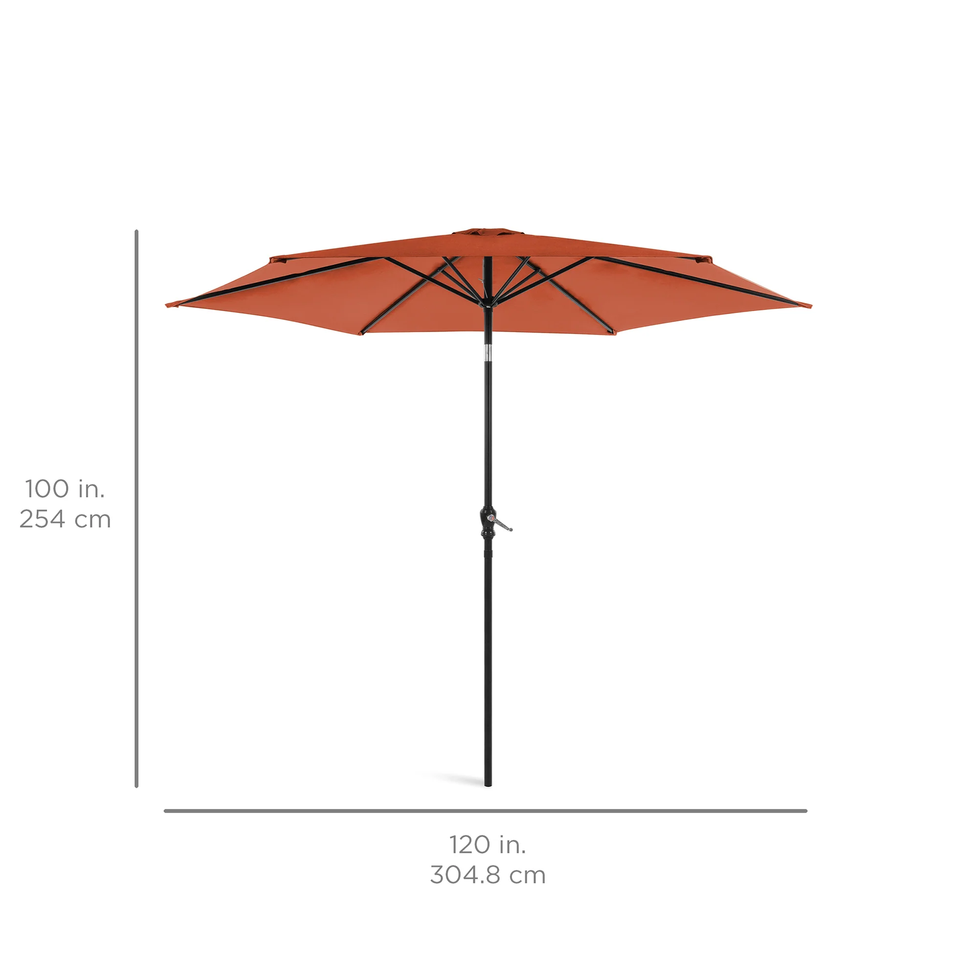 Outdoor Steel Market Patio Umbrella Decoration w/ Tilt, Crank Lift - 10ft - Image 84