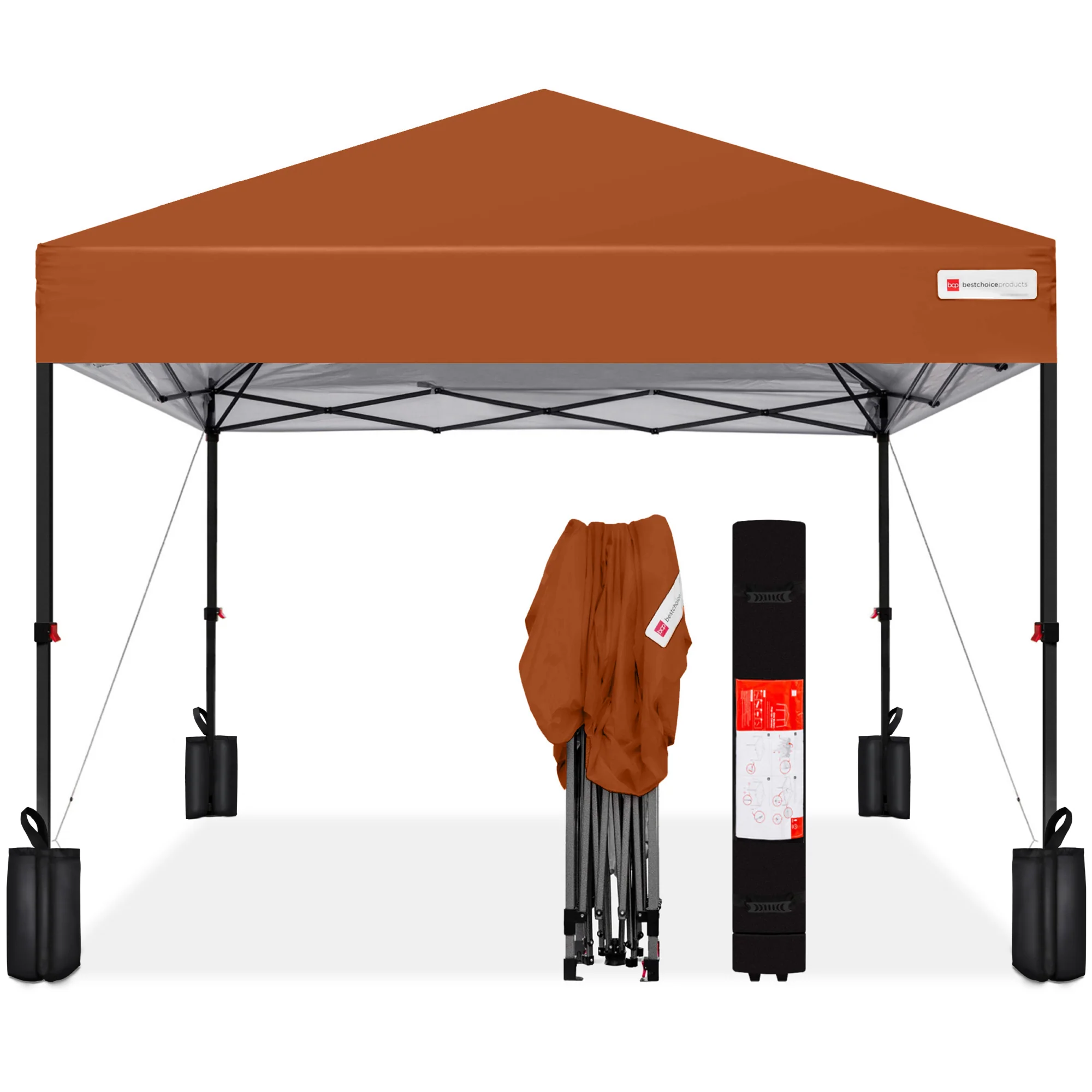 One-Person Setup Instant Pop Up Canopy w/ Case, 4 Weight Bags - 10x10ft - Image 25