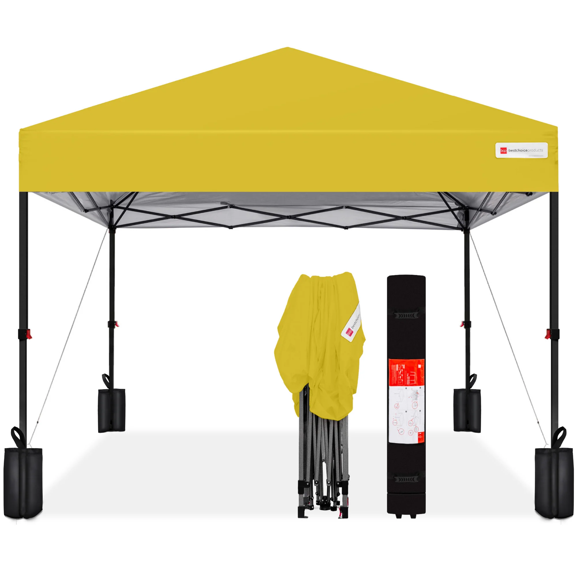 One-Person Setup Instant Pop Up Canopy w/ Case, 4 Weight Bags - 10x10ft - Image 53