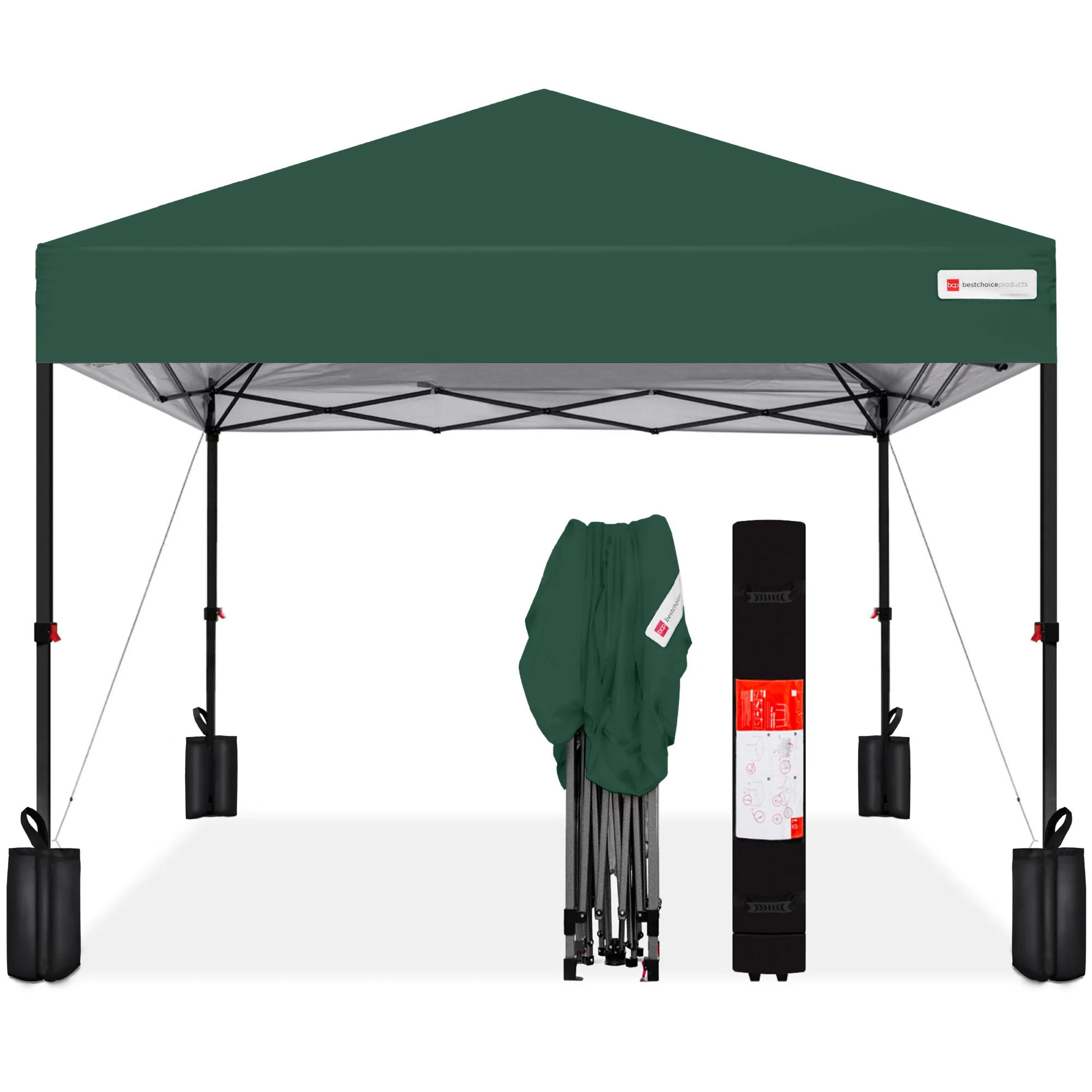 One-Person Setup Instant Pop Up Canopy w/ Case, 4 Weight Bags - 10x10ft - Image 77