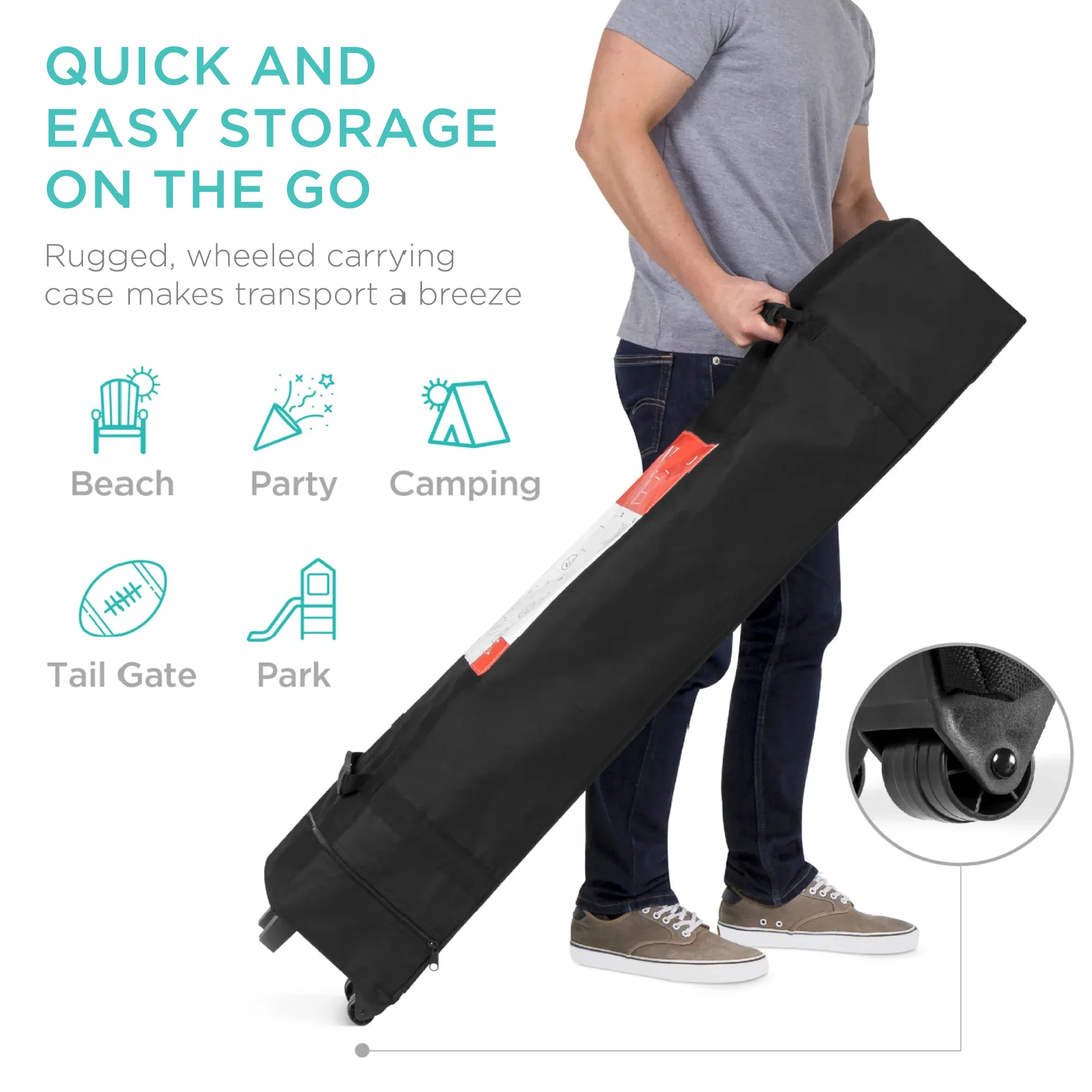 One-Person Setup Instant Pop Up Canopy w/ Case, 4 Weight Bags - 10x10ft - Image 79