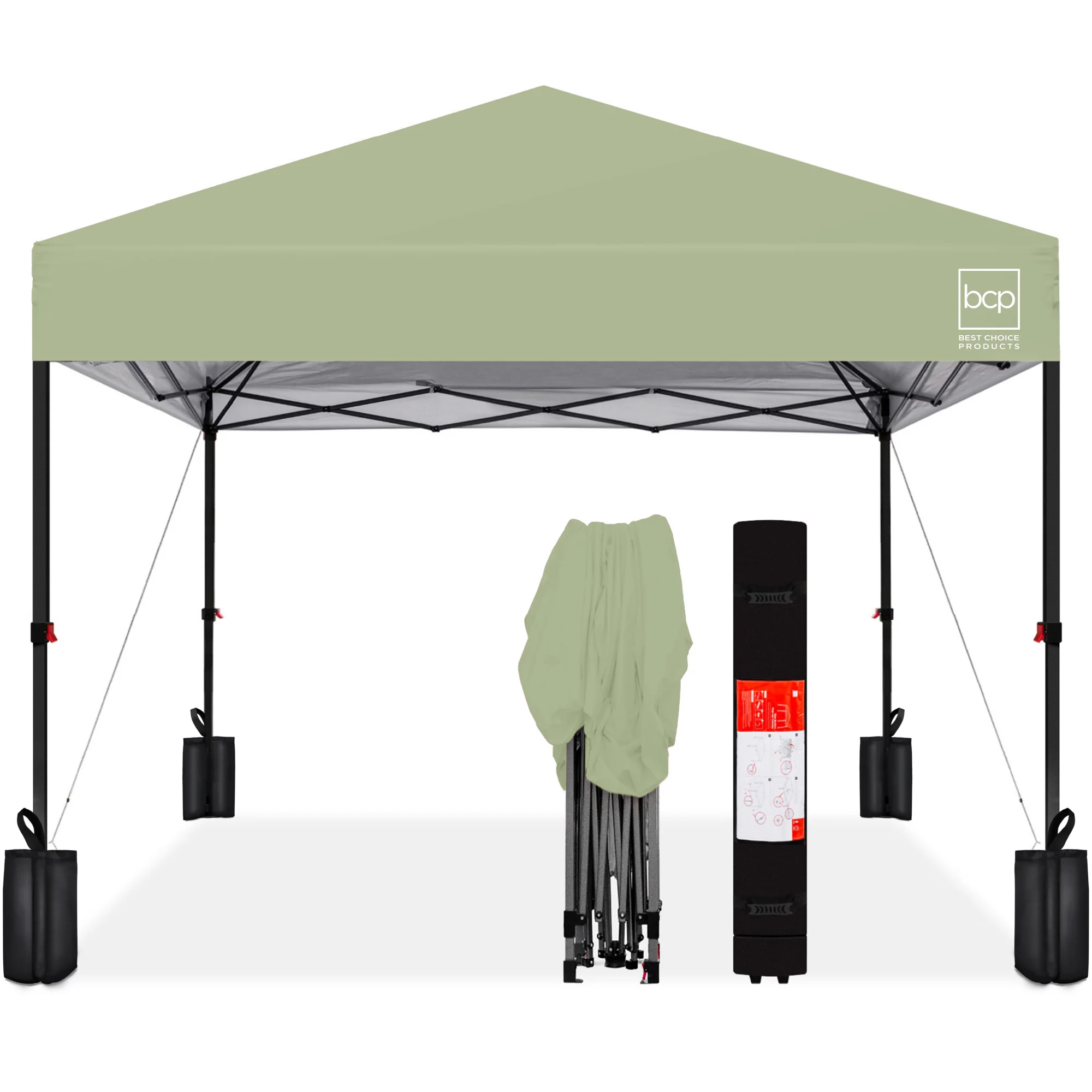 One-Person Setup Instant Pop Up Canopy w/ Case, 4 Weight Bags - 10x10ft - Image 89